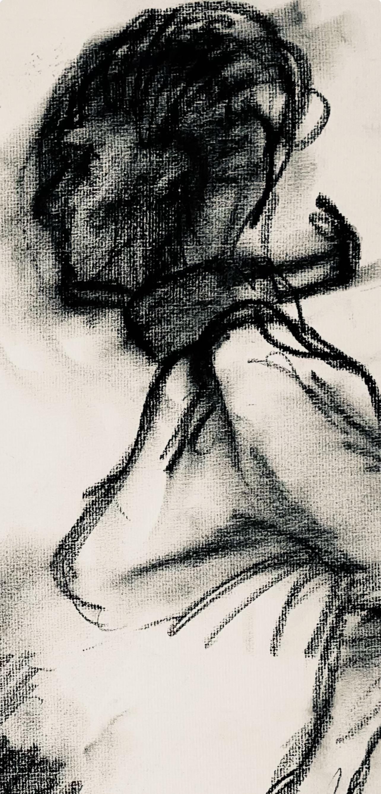 Ian Hornak, Female and Male Figure Study, 1963, Original Drawing