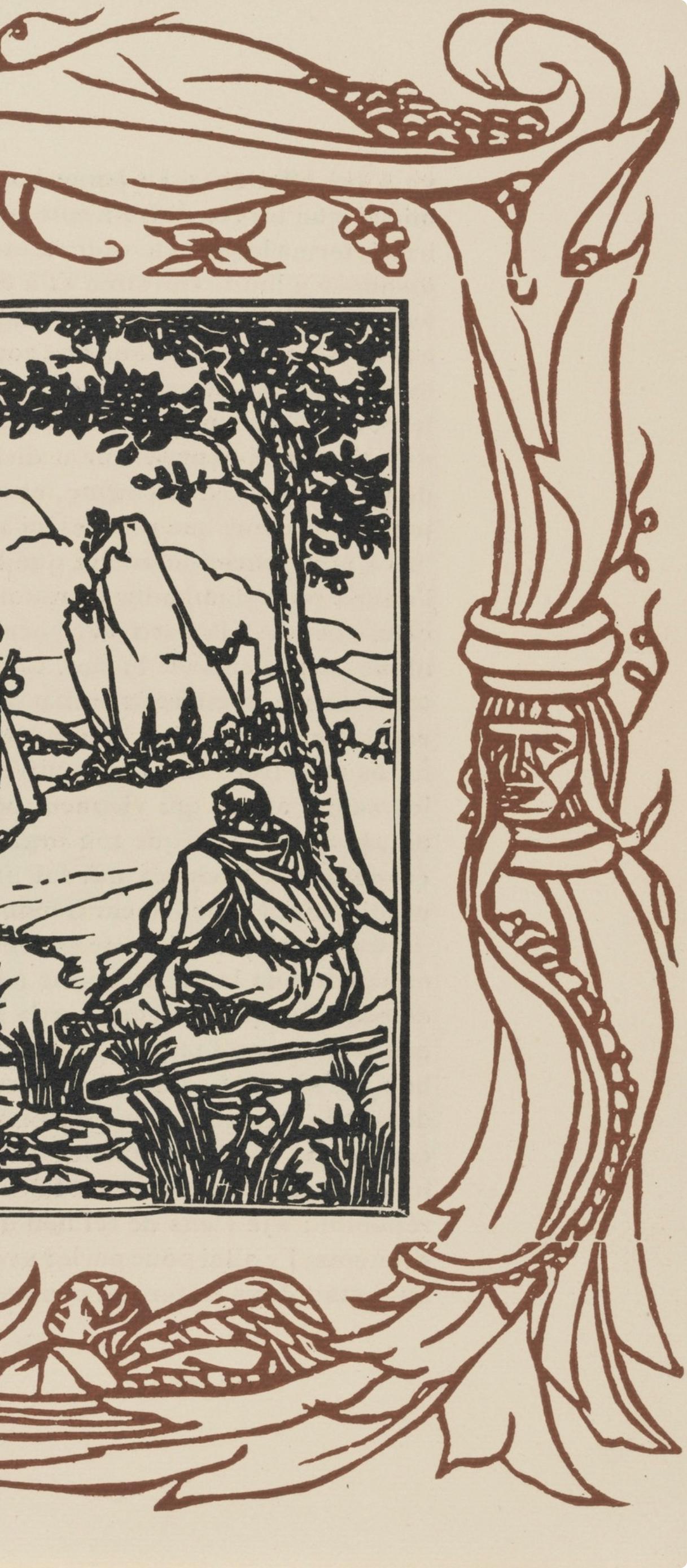 Émile Bernard, Composition (Morane, No. 100), Les Petites Fleurs de St. Françoise, Limited Edition Woodcut