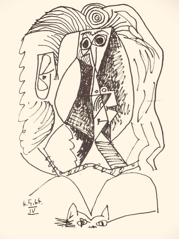 Pablo Picasso, Composition, Le Goût du Bonheur (Cramer 148; Bloch 2013), Limited Edition Mixed Media Lithograph