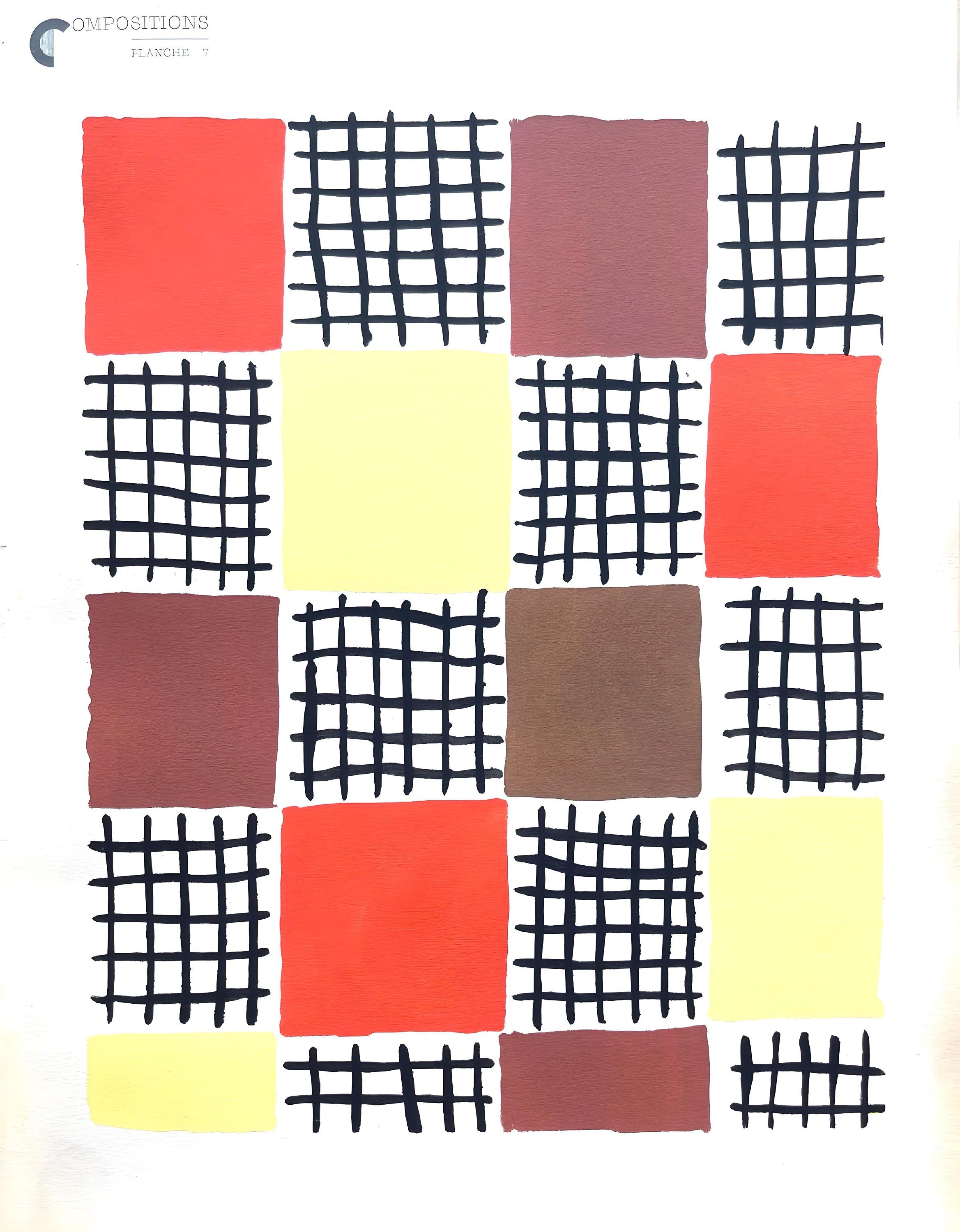 Sonia Delaunay, Planche No. 7, Compositions, couleurs, idées: Sonia Delaunay, Limited Edition Lithograph