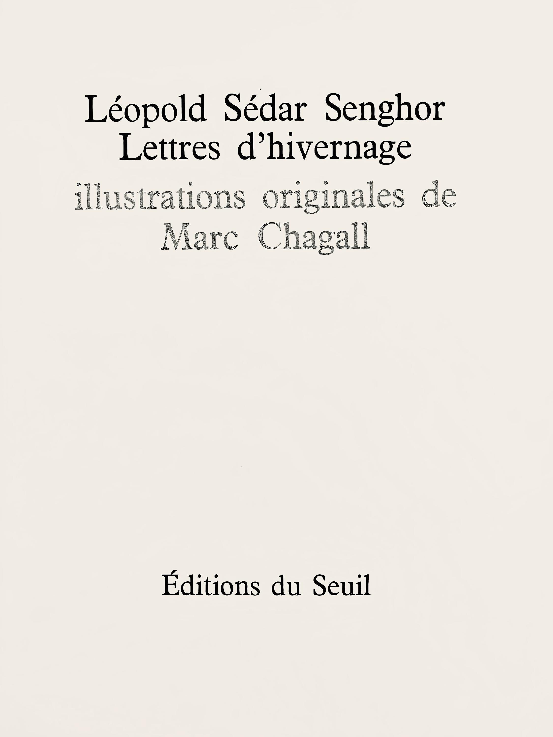Marc Chagall, Composition, Lettres d'hivernage, Limited Edition Lithograph