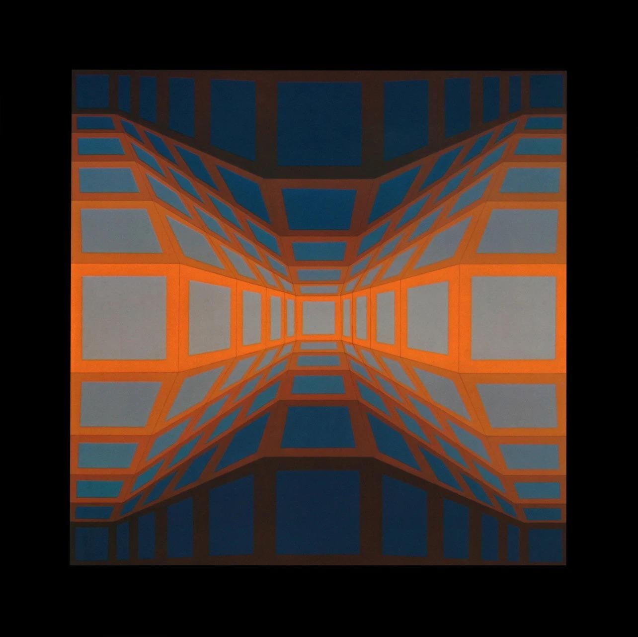 Victor Vasarely, Composition, Damier, Limited Edition Héliogravure