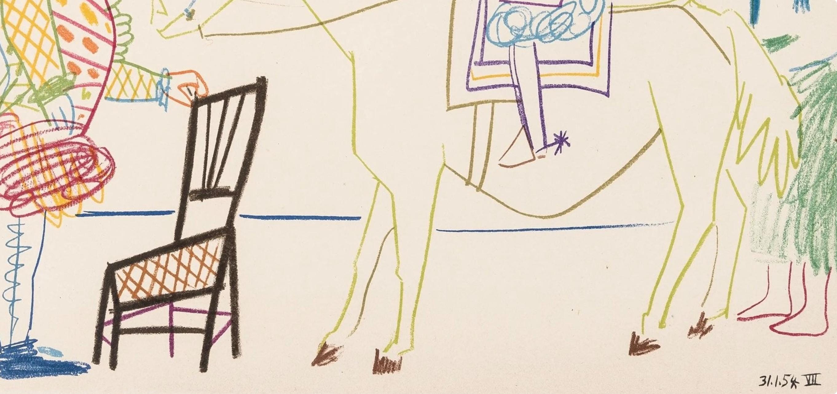Pablo Picasso, Composition, Picasso and the Human Comedy, Verve: Revue Artistique et Littéraire, Limited Edition Lithograph