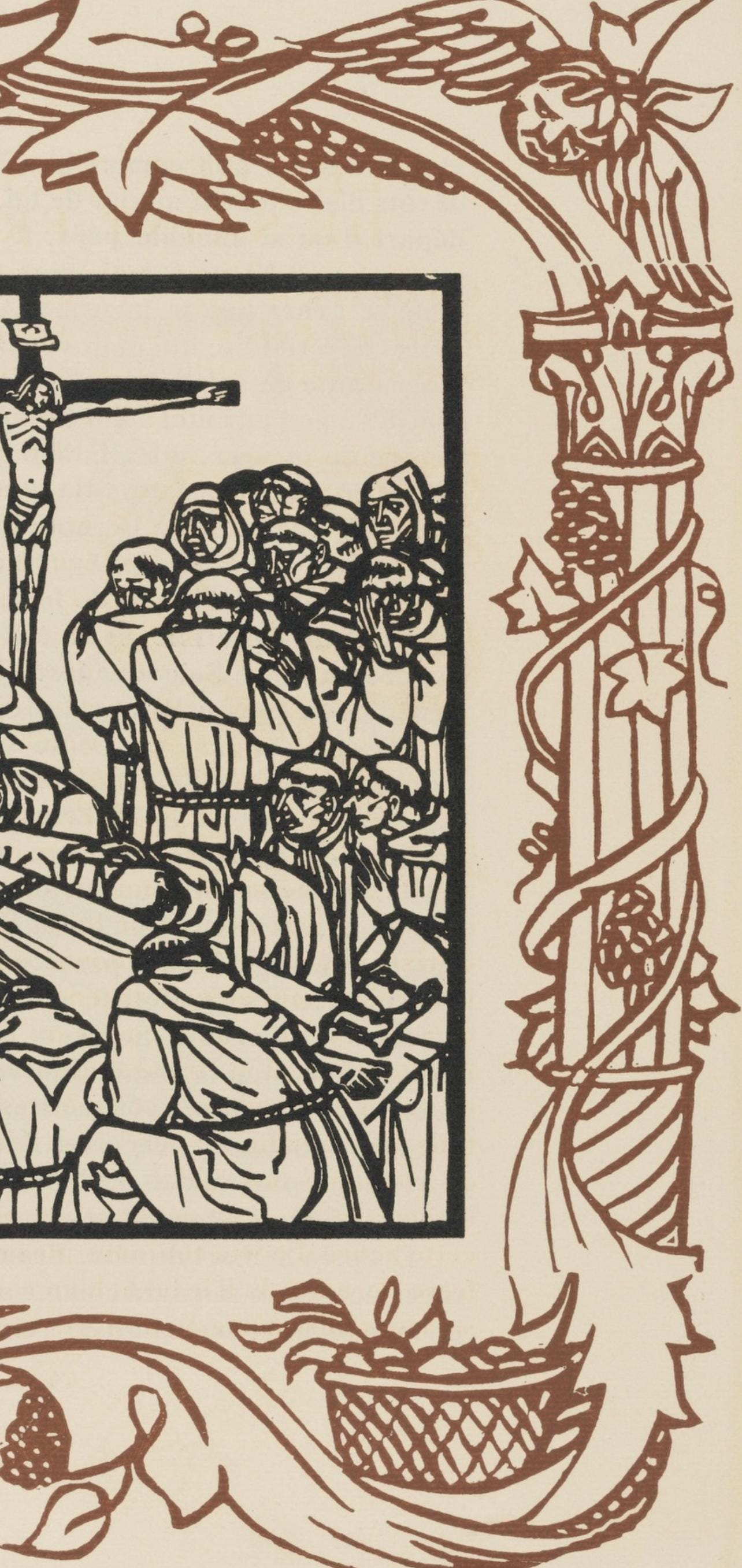 Émile Bernard, Composition (Morane, No. 100), Les Petites Fleurs de St. Françoise, Limited Edition Woodcut