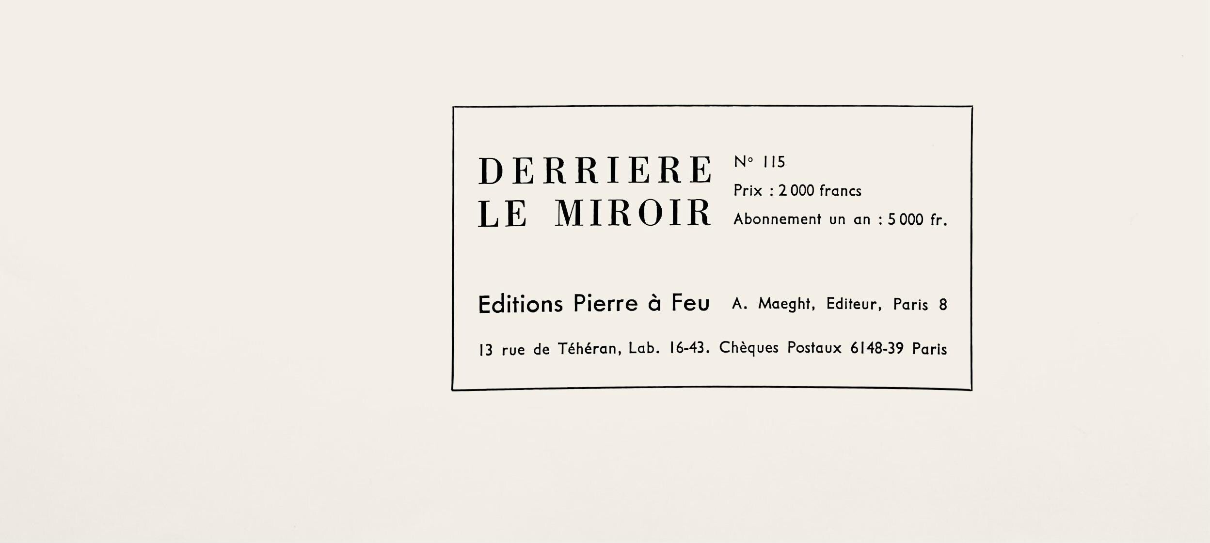 Georges Braque, Soleil et Lune I (Maeght 1034), Derrière le miroir, Limited Edition Lithograph