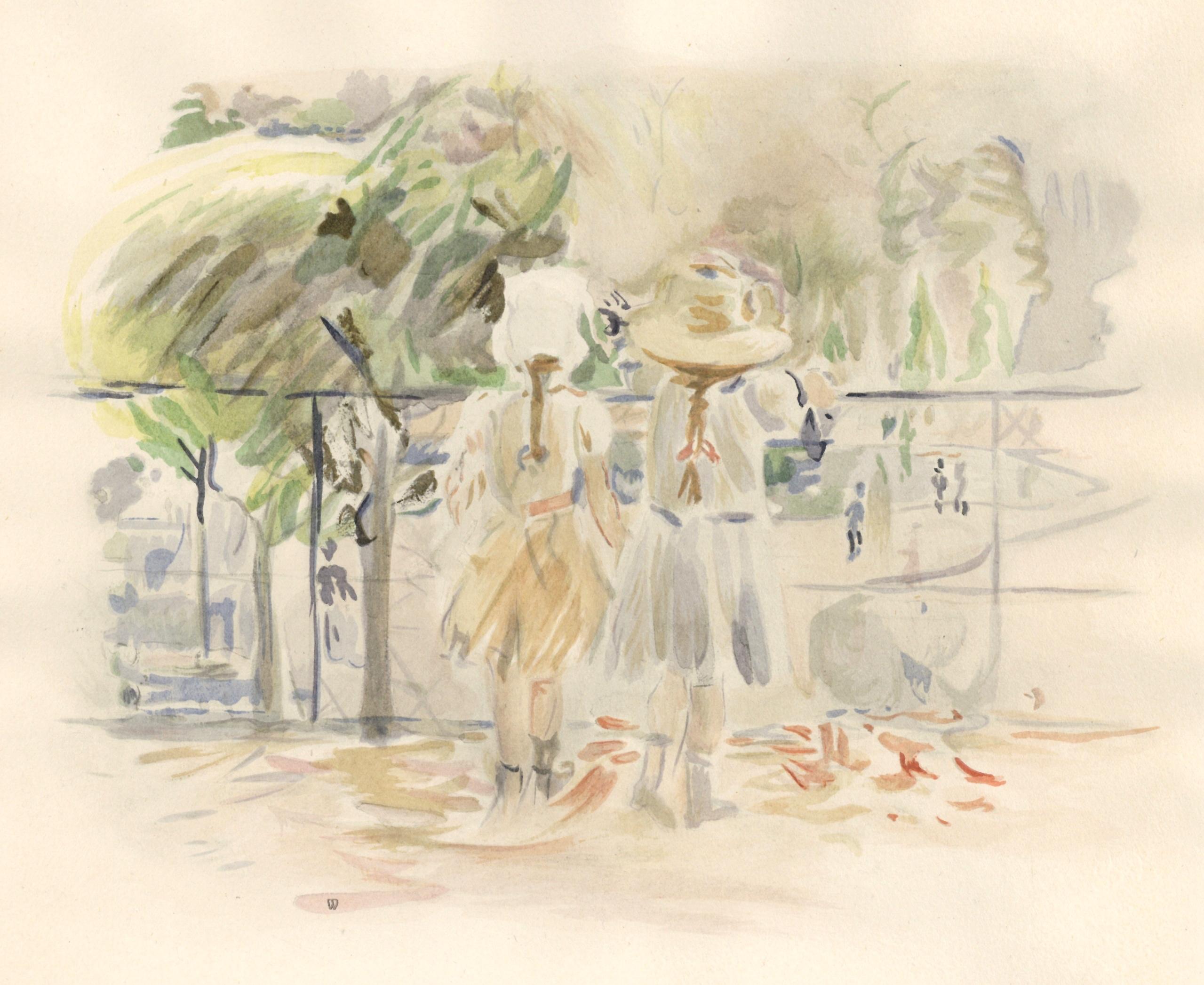 Berthe Morisot, Au Jardin des Tuileries, Berthe Morisot Seize Aquarelles, Limited Edition Lithograph