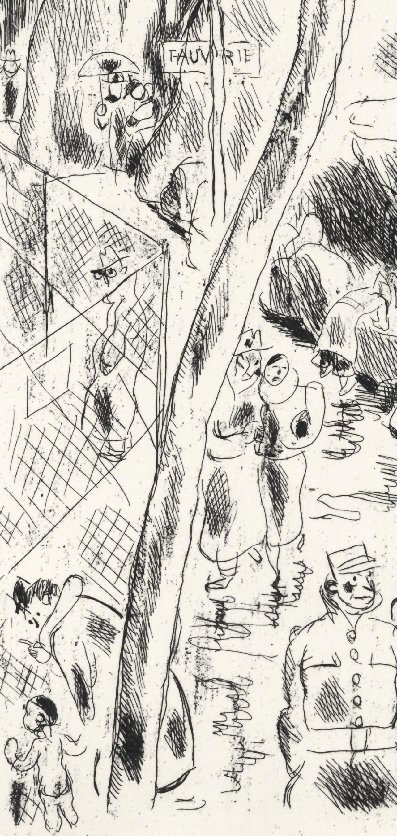 Gus Bofa, La Ménagerie du Jardin des Plantes, A La gloire à Paris, Limited Edition Etching