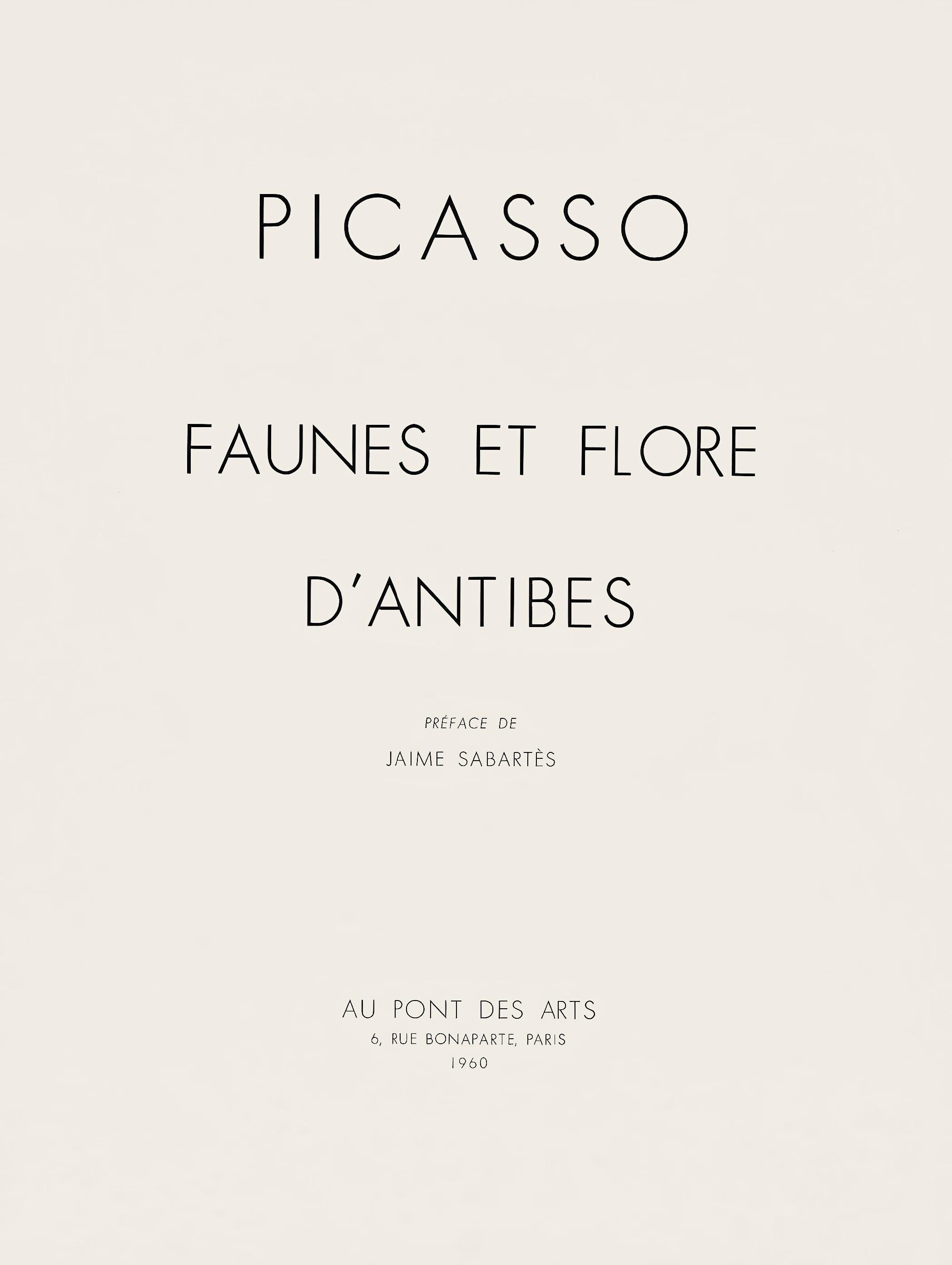 Pablo Picasso, Composition, Faunes et Flore d'Antibes, Limited Edition Lithograph