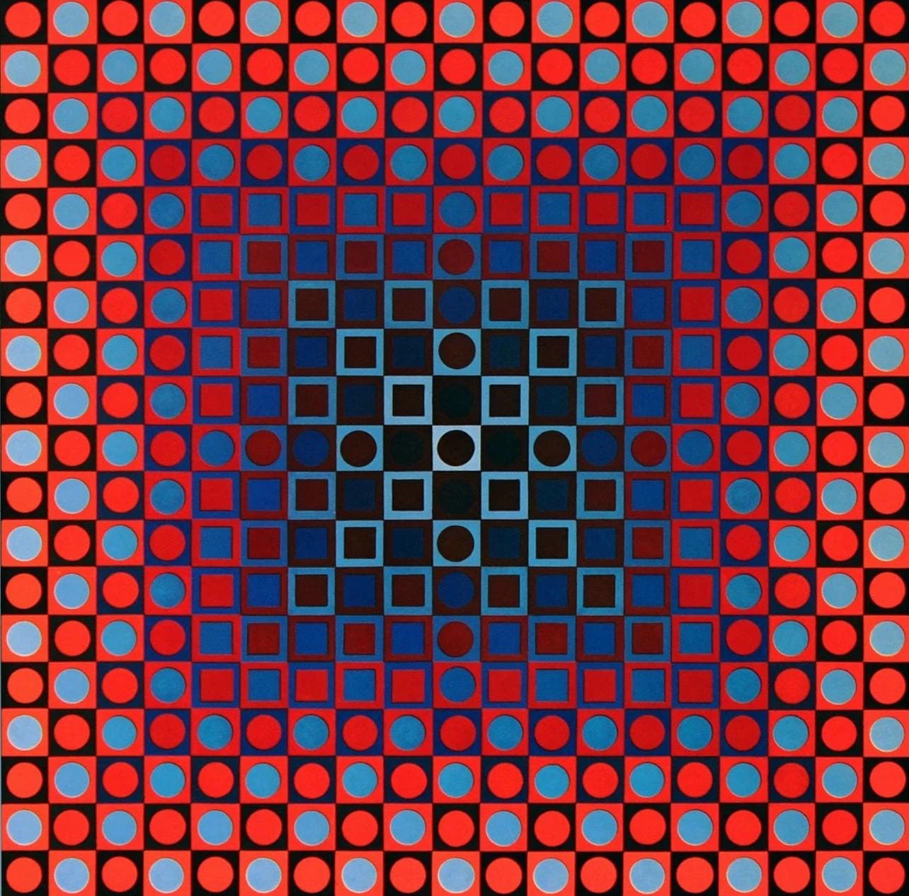 Victor Vasarely, Composition, Folklore Planétaire, Limited Edition Héliogravure