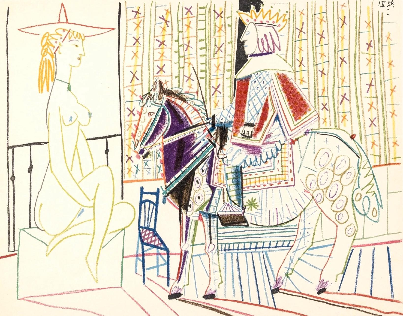 Pablo Picasso, Composition, Picasso and the Human Comedy, Verve: Revue Artistique et Littéraire, Limited Edition Lithograph