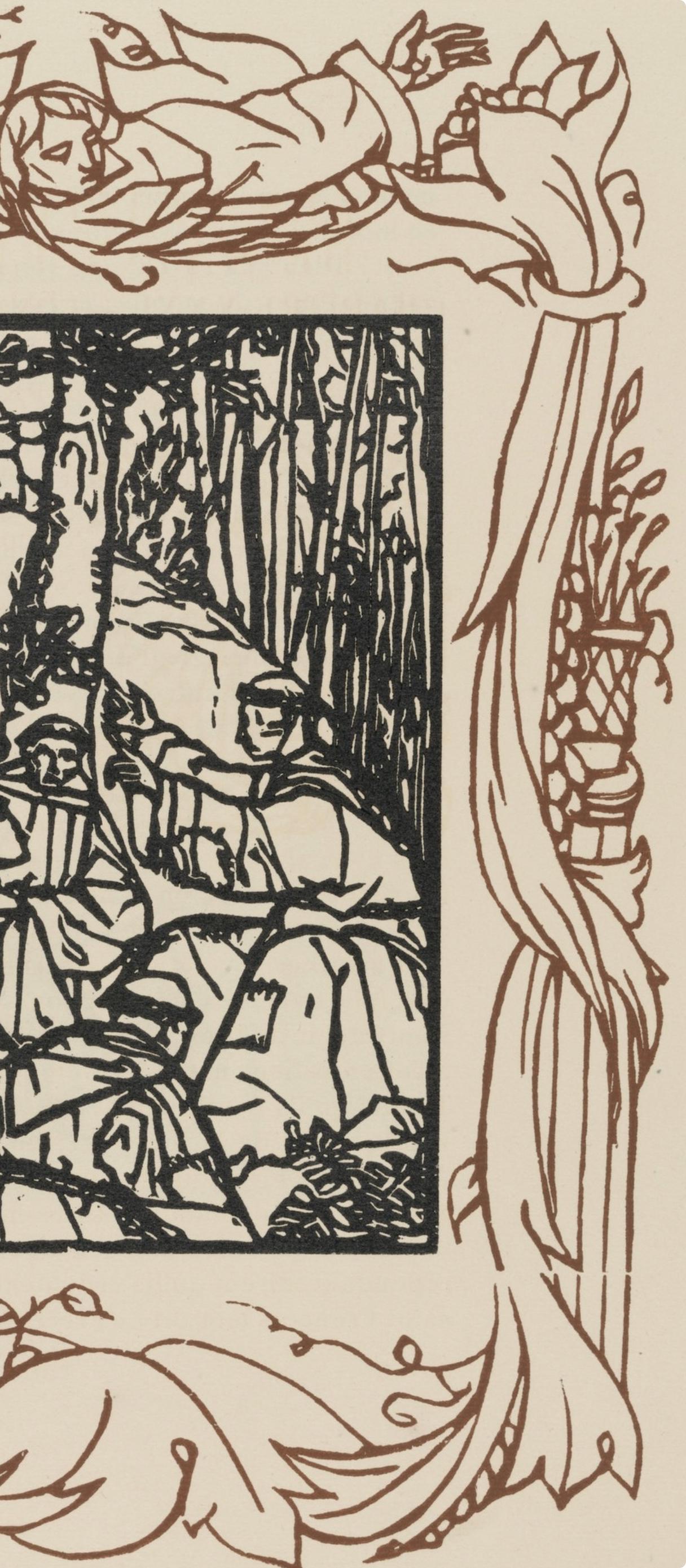 Émile Bernard, Composition (Morane, No. 100), Les Petites Fleurs de St. Françoise, Limited Edition Woodcut
