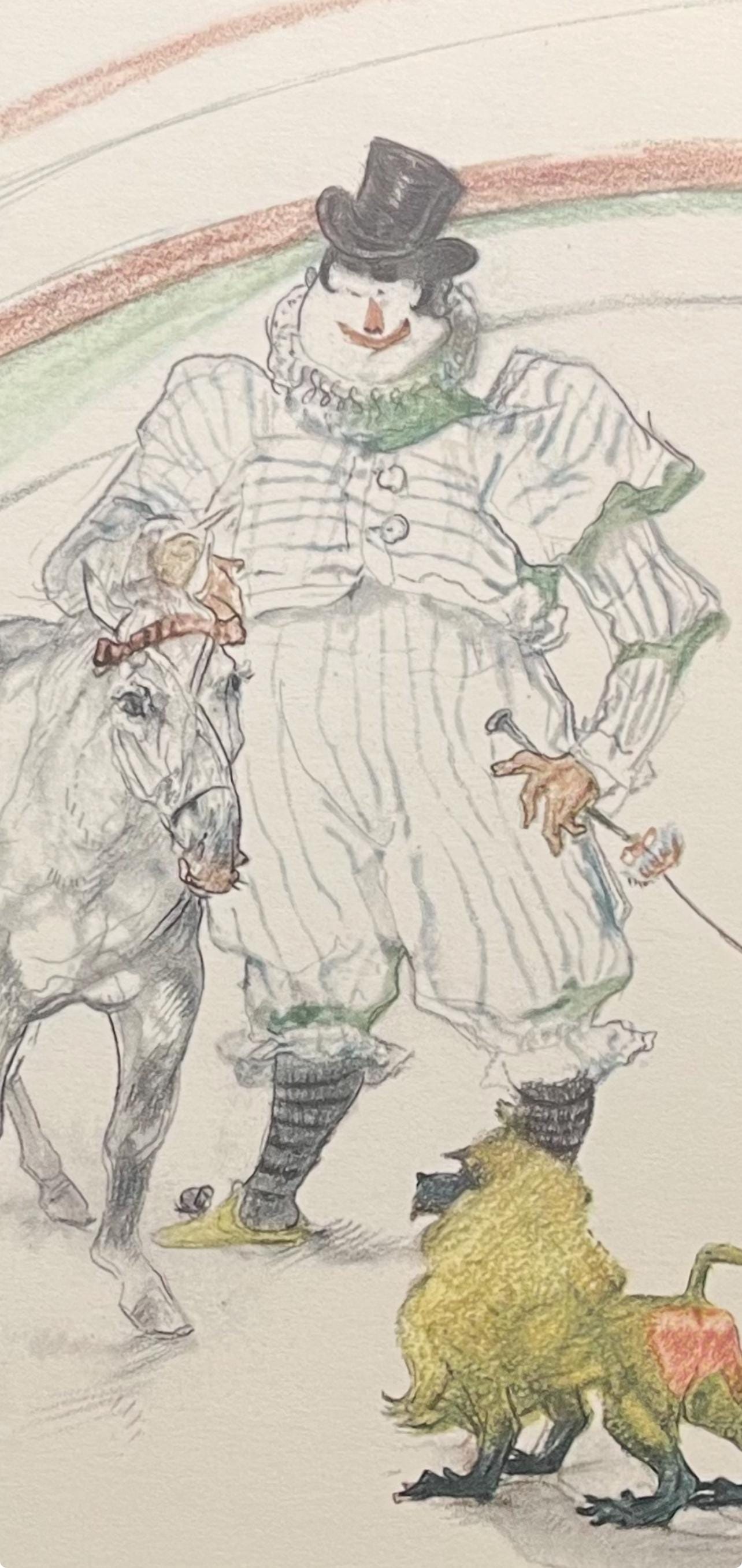 Henri de Toulouse-Lautrec, Clown Training a Horse and Monkey, Henri de Toulouse-Lautrec, At the Circus, Limited Edition Lithograph