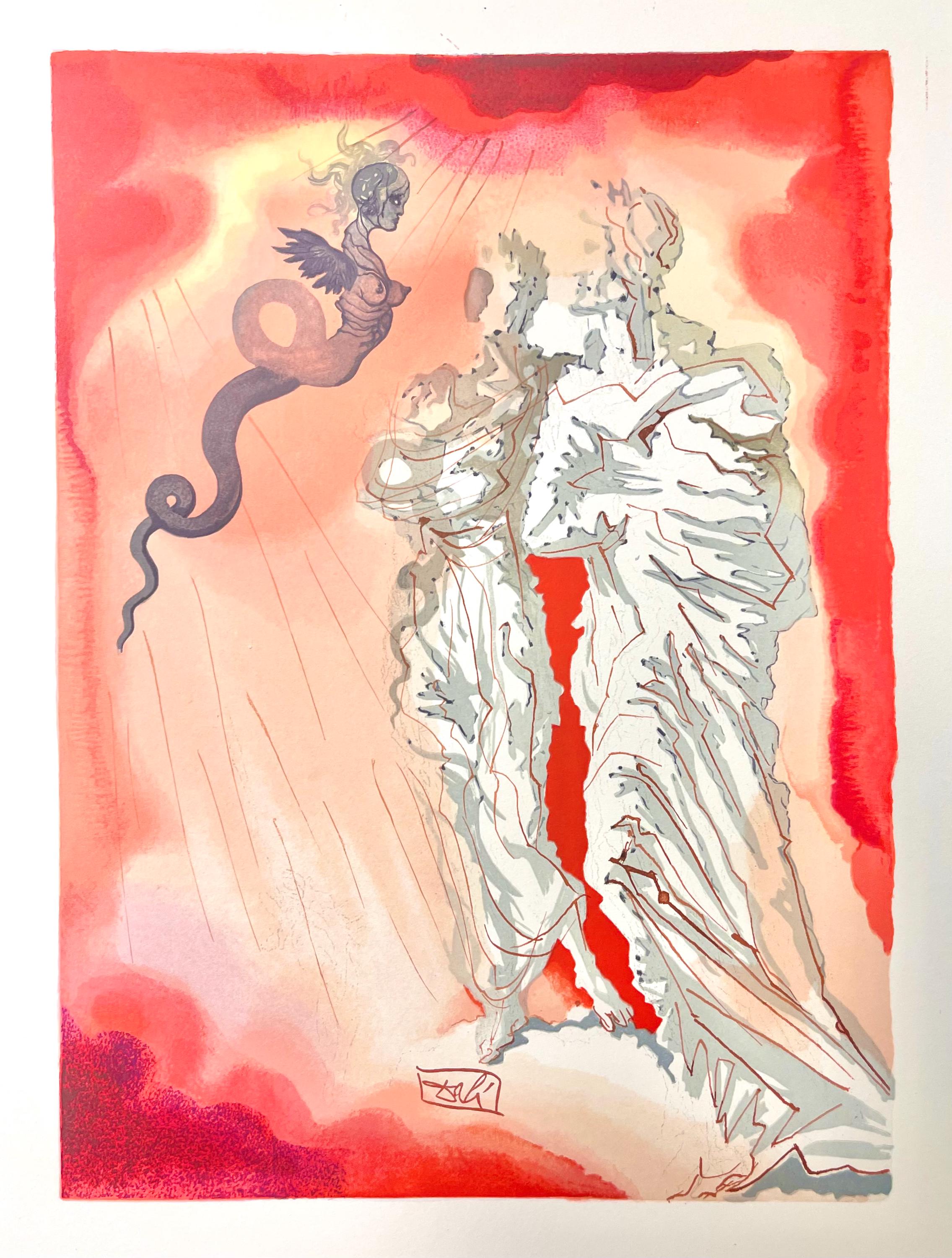 Salvador Dali, Hölle XXI (Field 189-200; Michler/Löpsinger 1039-1138), Die Göttliche Komödie, Signed, Limited Edition Woodcut