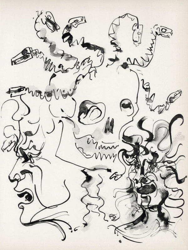 Pablo Picasso, Crânes et têtes de Méduse (Cramer No. 84), 40 dessins de Picasso en marge du Buffon, Limited Edition Lithograph