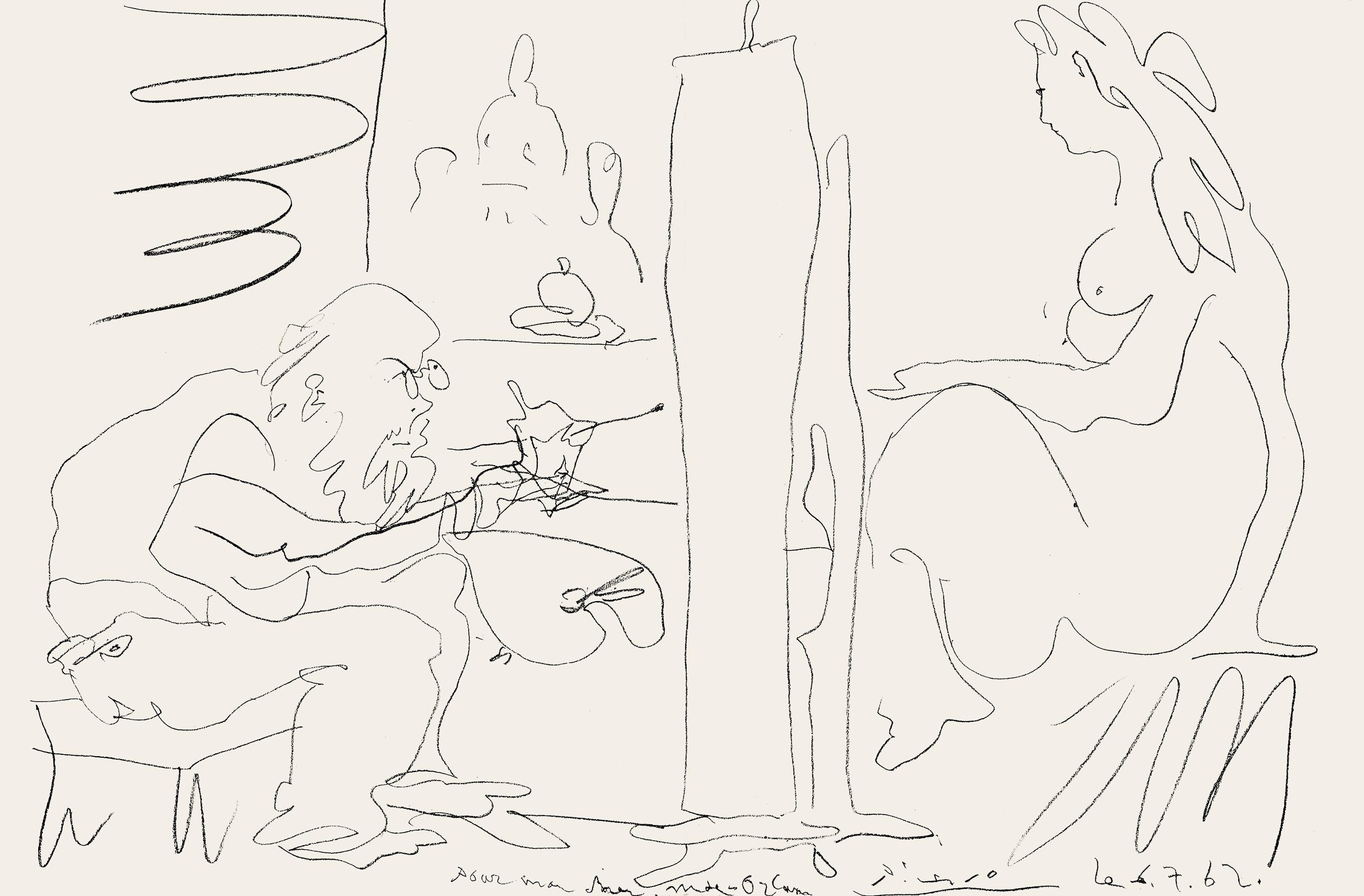 Pablo Picasso, Le Peintre et son Modèle (Mourlot 355; Bloch 1036), Regards sur Paris, Limited Edition Lithograph