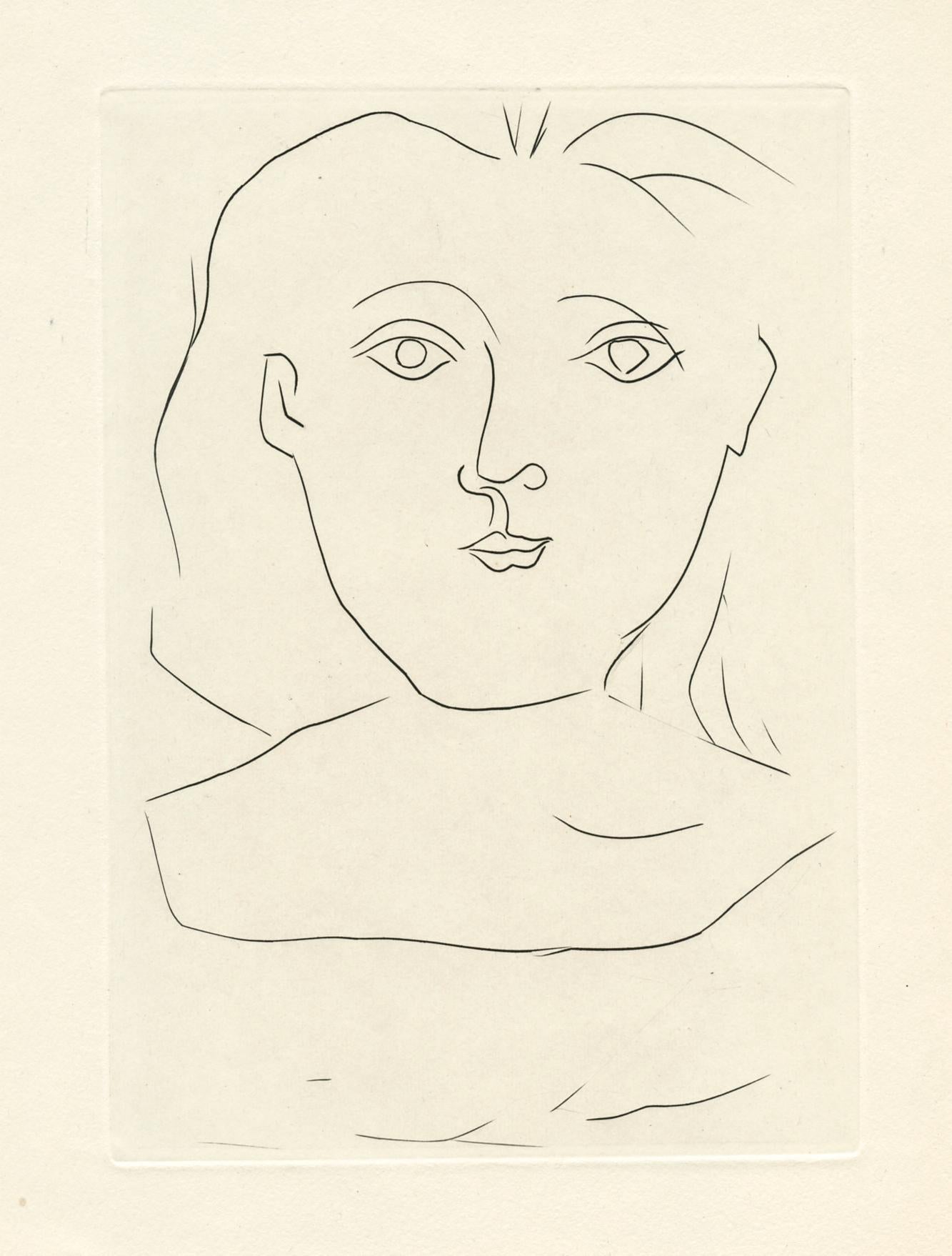 Pablo Picasso, Femme de Face (Bloch 372; Baer 700; Cramer 41), Jours de gloire, Histoire de la libération de Paris, Limited Edition Etching