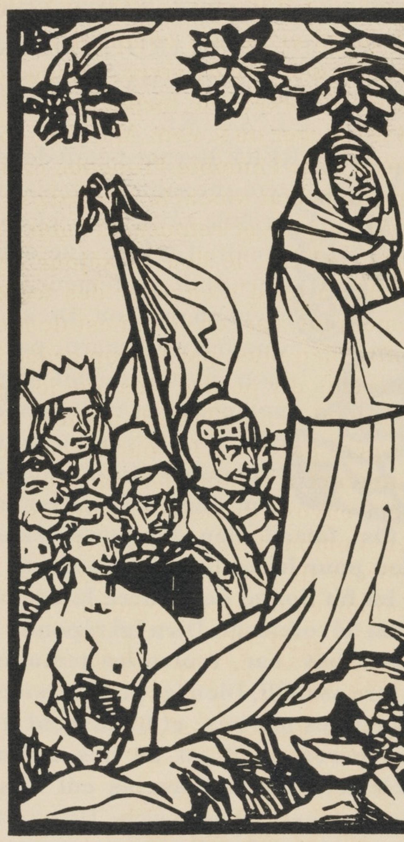Émile Bernard, Composition (Morane, No. 100), Les Petites Fleurs de St. Françoise, Limited Edition Woodcut