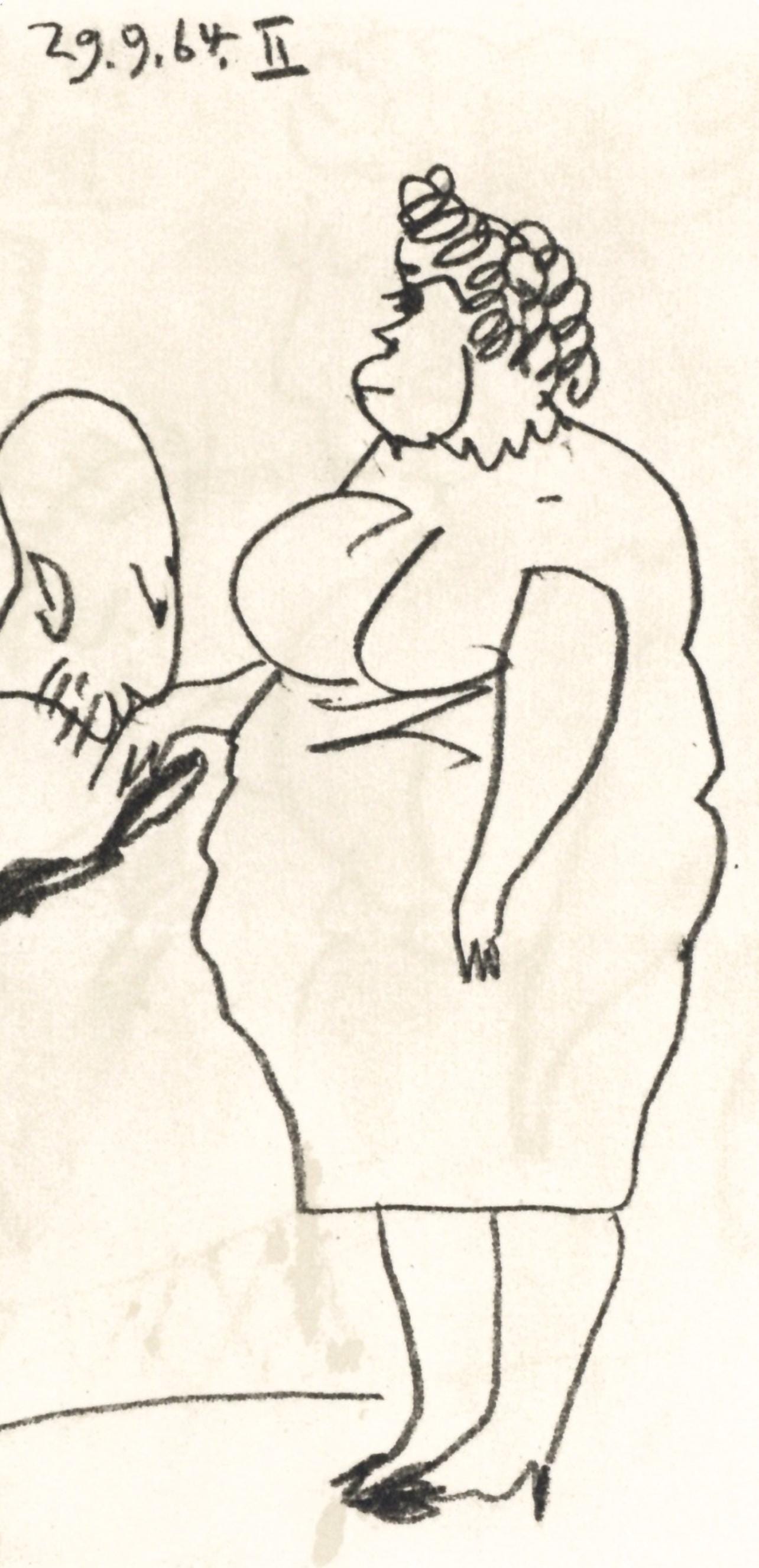 Pablo Picasso, Composition, Le Goût du Bonheur (Cramer 148; Bloch 2013), Limited Edition Mixed Media Lithograph