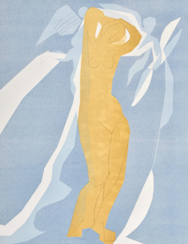 André Beaudin, Nu de femme en jaune et bleu, Regards sur Paris, Limited Edition Lithograph