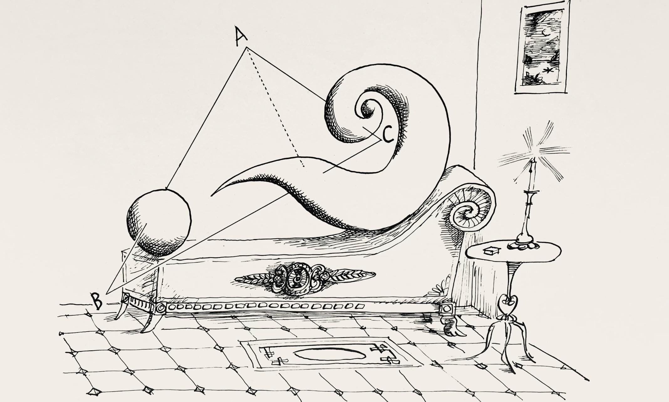 Saul Steinberg, Composition, Derrière le miroir, Limited Edition Lithograph