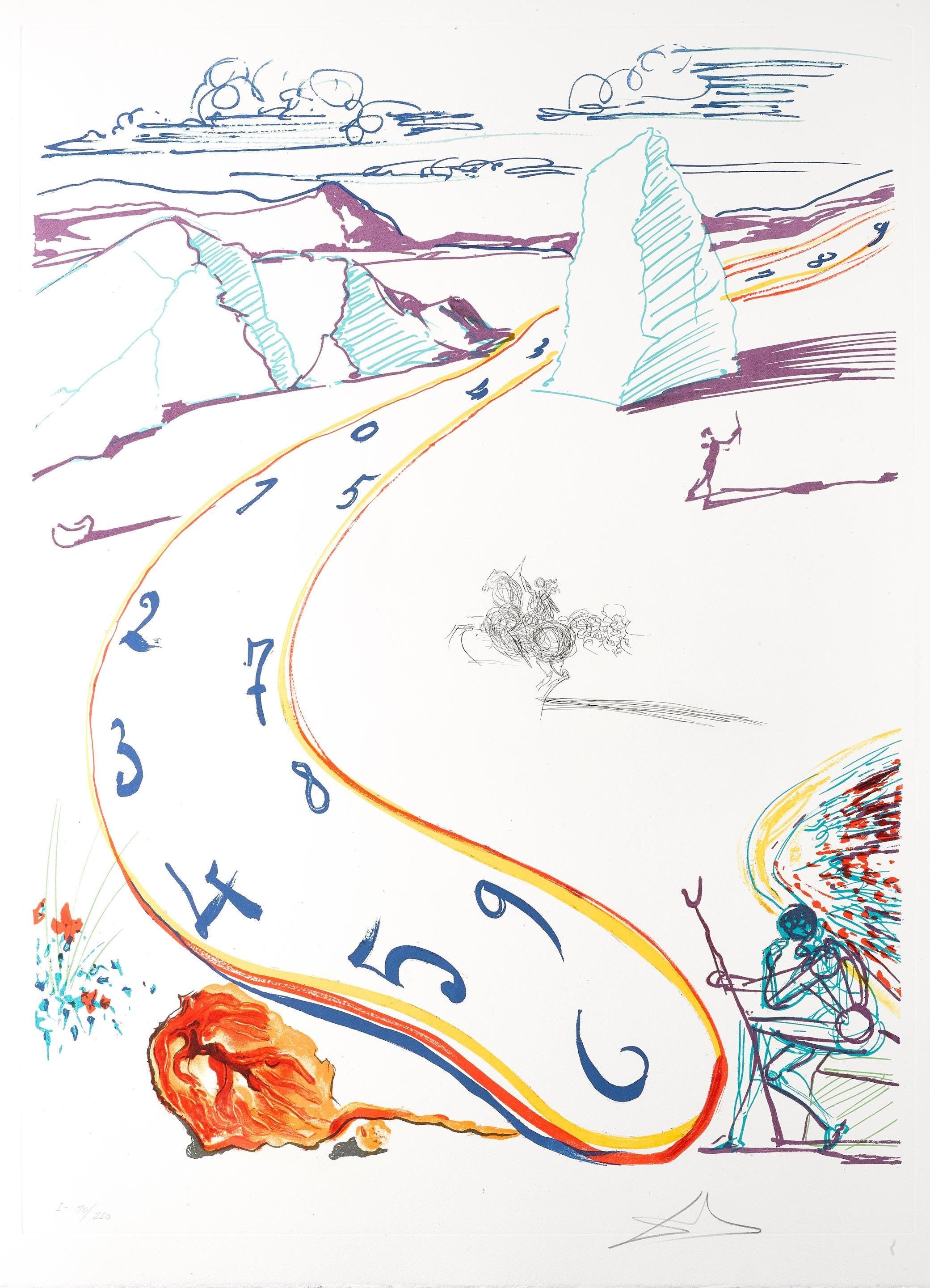 Salvador Dalí, Espace-temps en fusion (M/L 822-831; Field 75-13), Imaginations et Objets du Futur, Limited Edition Lithograph