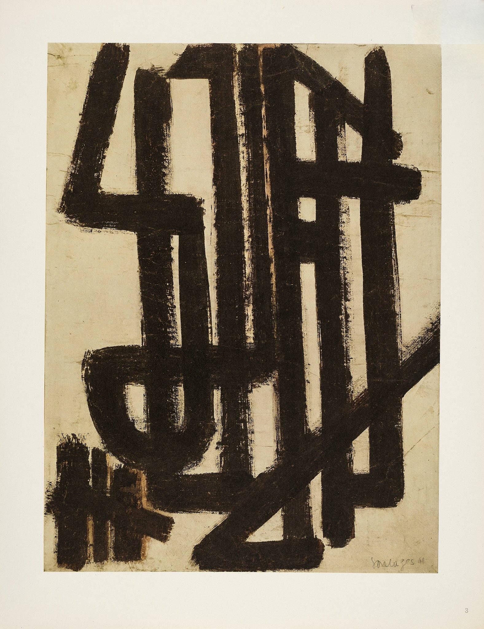 Pierre Soulages, Composition, Pierre Soulages, Peintres d'aujourd'hui, Limited Edition Lithograph