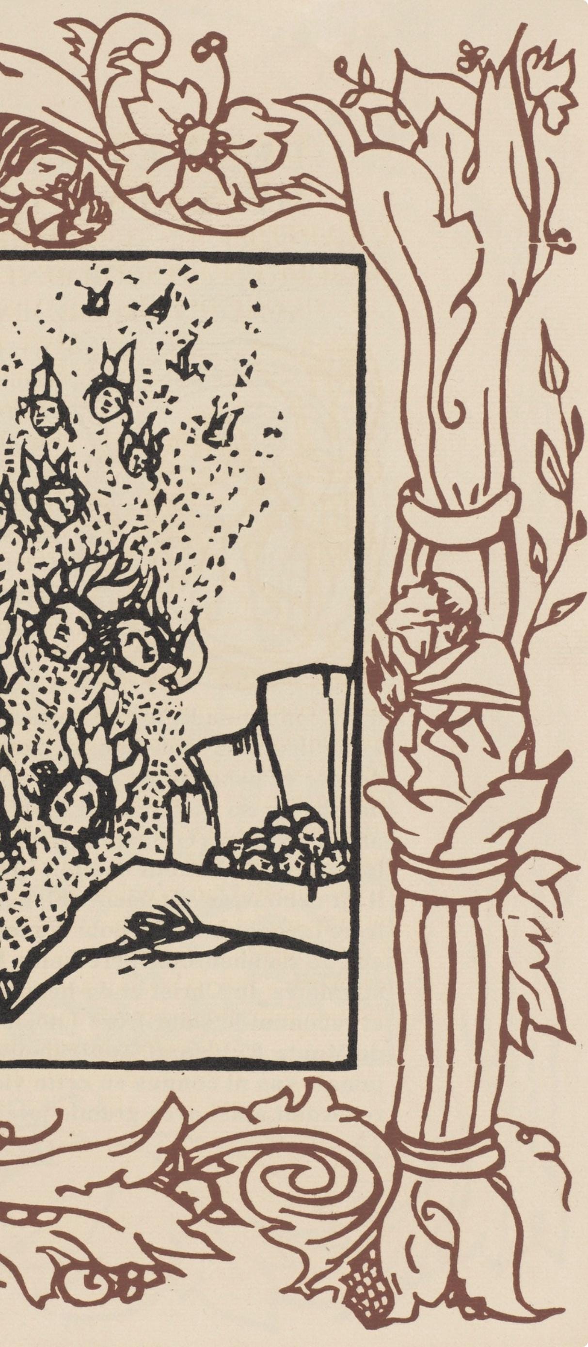 Émile Bernard, Composition (Morane, No. 100), Les Petites Fleurs de St. Françoise, Limited Edition Woodcut