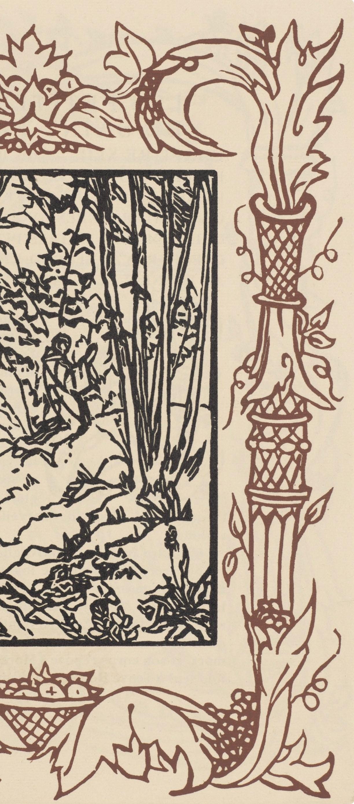 Émile Bernard, Composition (Morane, No. 100), Les Petites Fleurs de St. Françoise, Limited Edition Woodcut