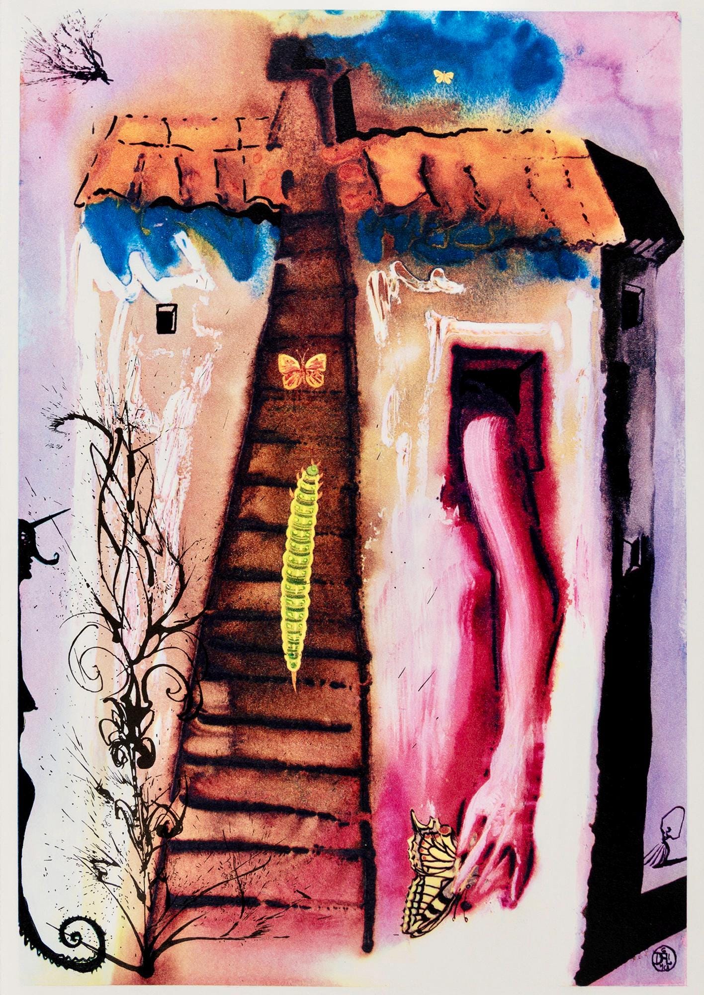 Salvador Dalí, Composition (Field 69-5, A-M), Alice's Adventures in Wonderland, Limited Edition Héliogravure