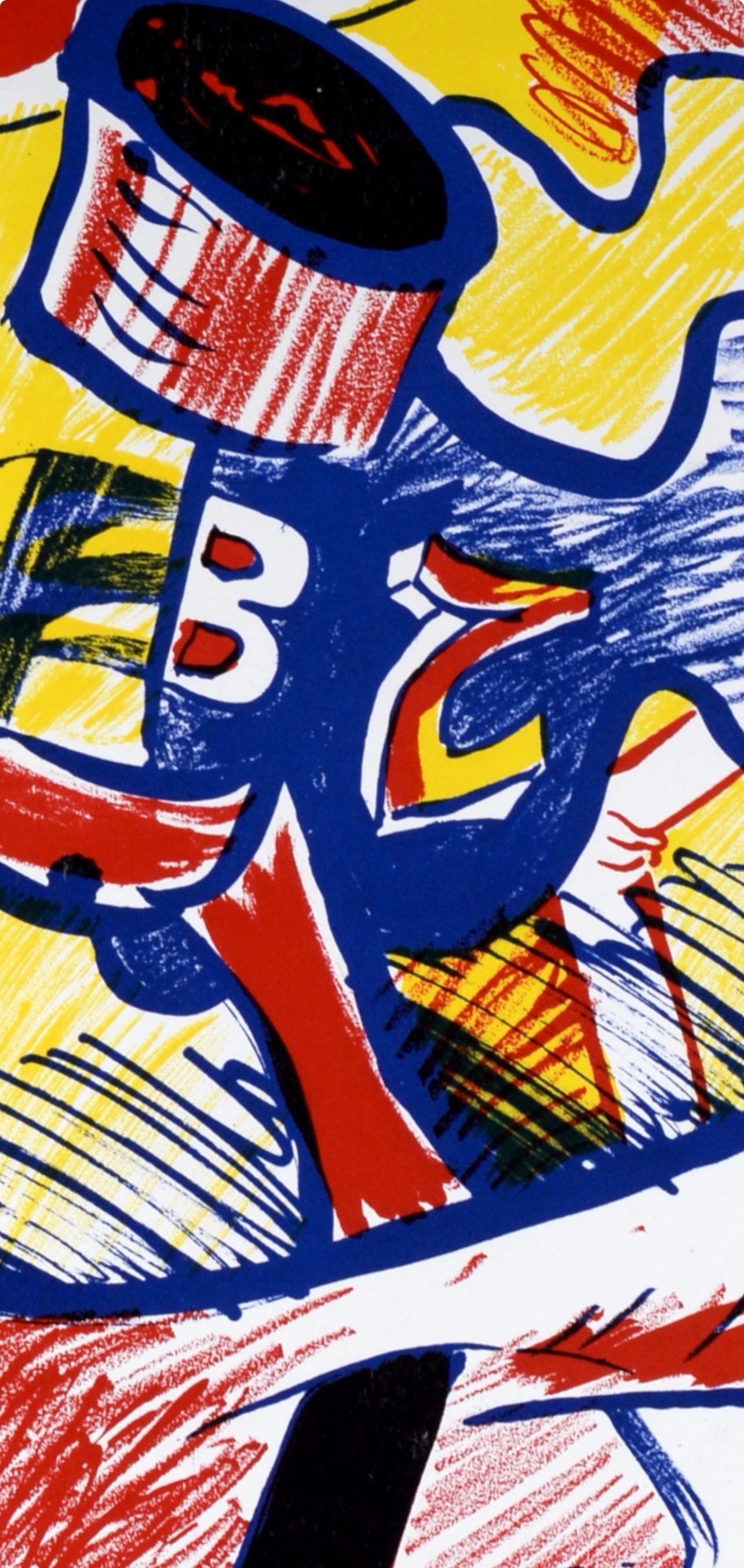 Bernard Rancillac, Composition, Suites nº8, Rencontres, Limited Edition Lithograph