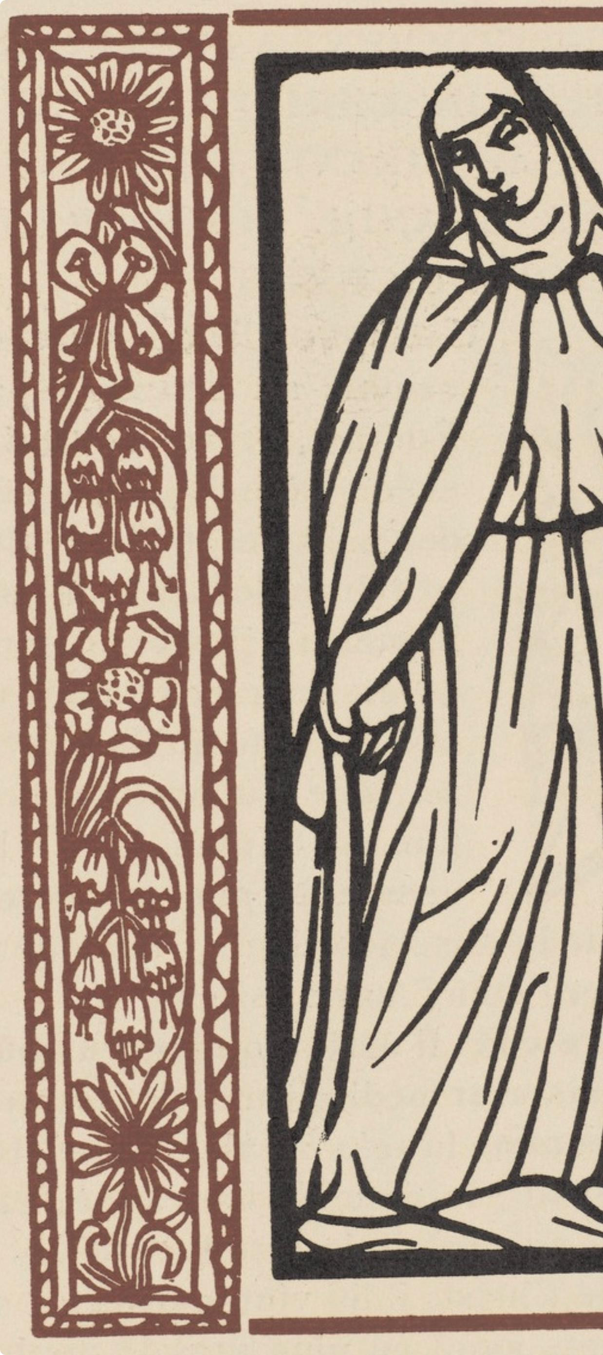 Émile Bernard, Composition (Morane, No. 100), Les Petites Fleurs de St. Françoise, Limited Edition Woodcut