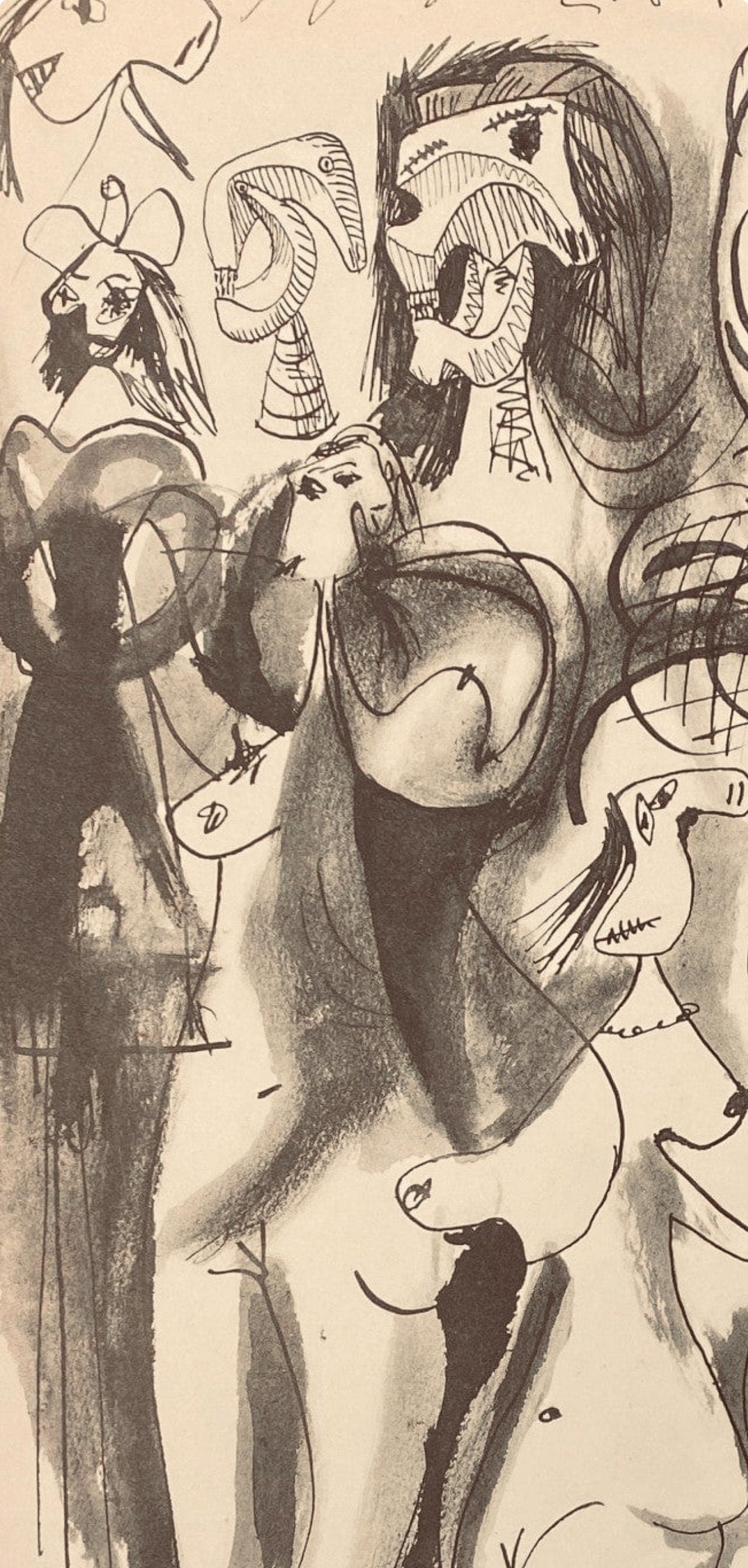 Pablo Picasso, Composition, Carnet de dessins de Picasso, Cahiers d’Art, Limited Edition Lithograph