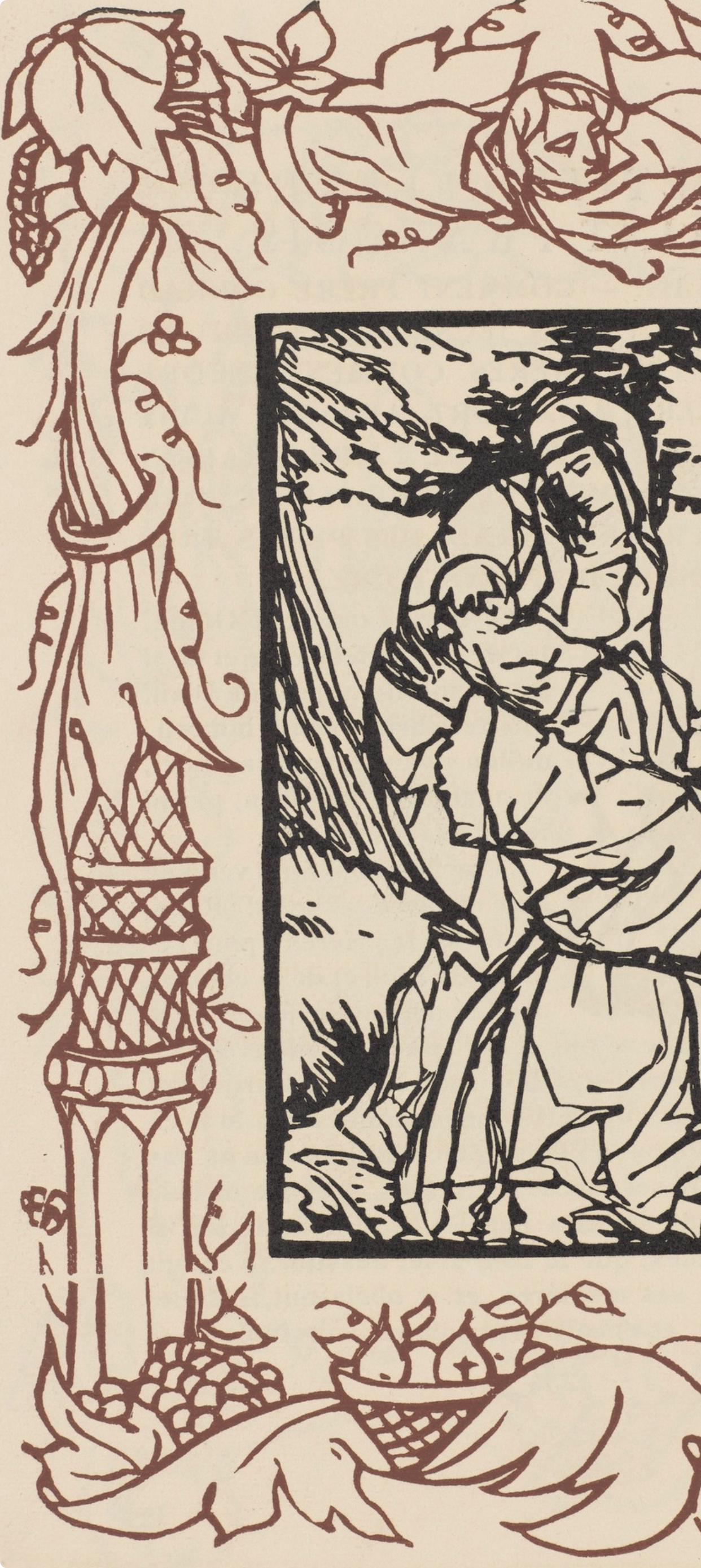 Émile Bernard, Composition (Morane, No. 100), Les Petites Fleurs de St. Françoise, Limited Edition Woodcut