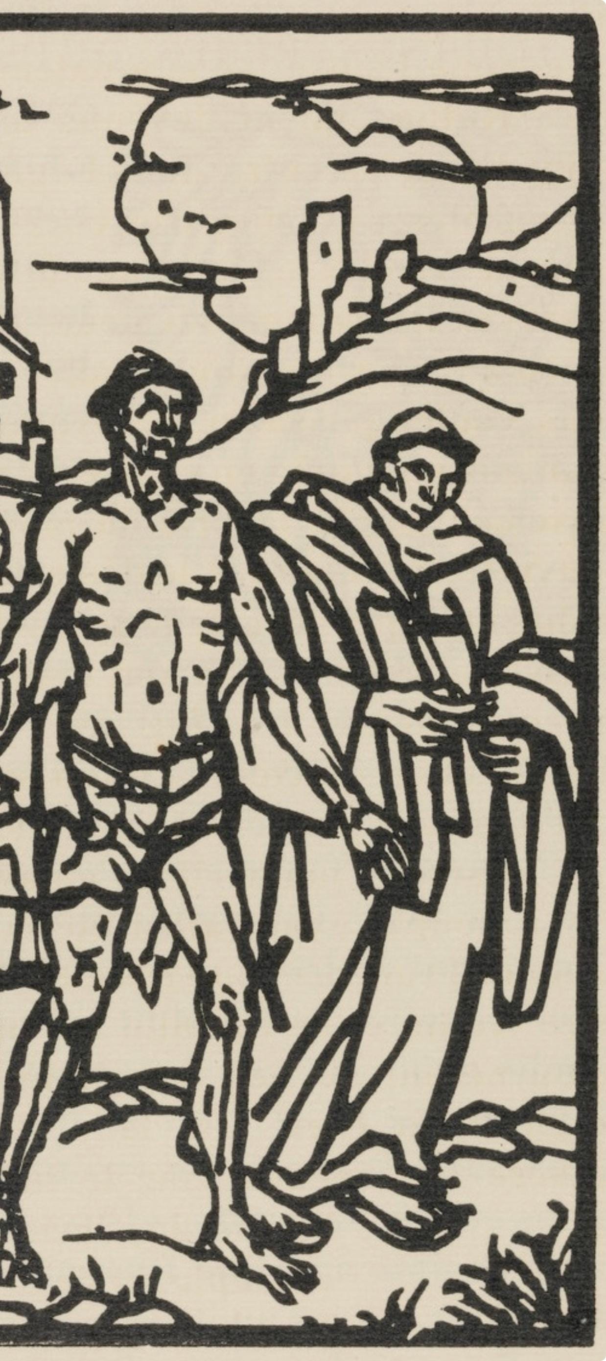 Émile Bernard, Composition (Morane, No. 100), Les Petites Fleurs de St. Françoise, Limited Edition Woodcut