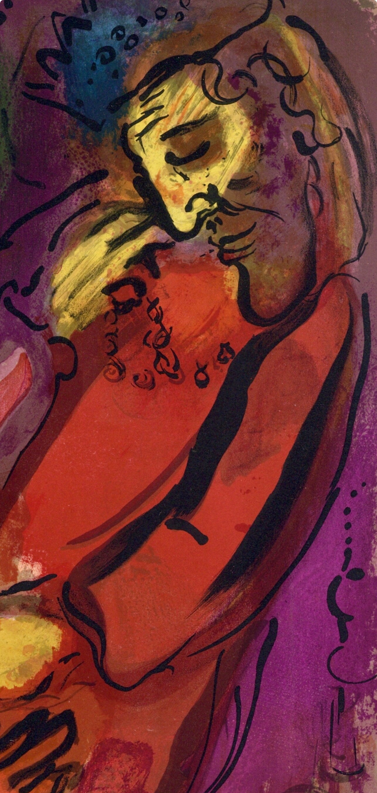 Marc Chagall, David and Absalom (Mourlot 117-46; Cramer 25), Drawings from the Bible by Marc Chagall, Verve, Limited Edition Lithograph