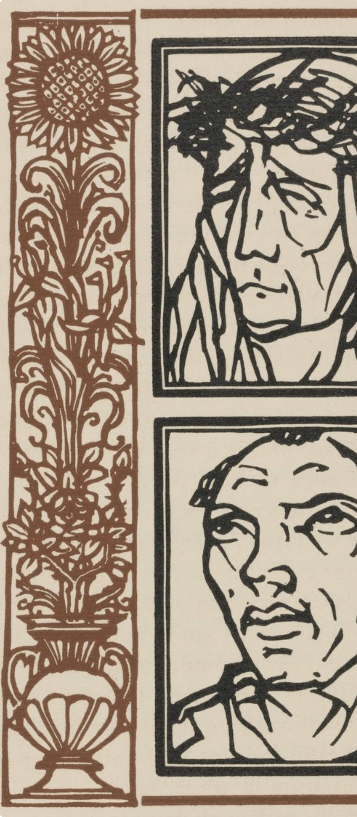 Émile Bernard, Composition (Morane, No. 100), Les Petites Fleurs de St. Françoise, Limited Edition Woodcut