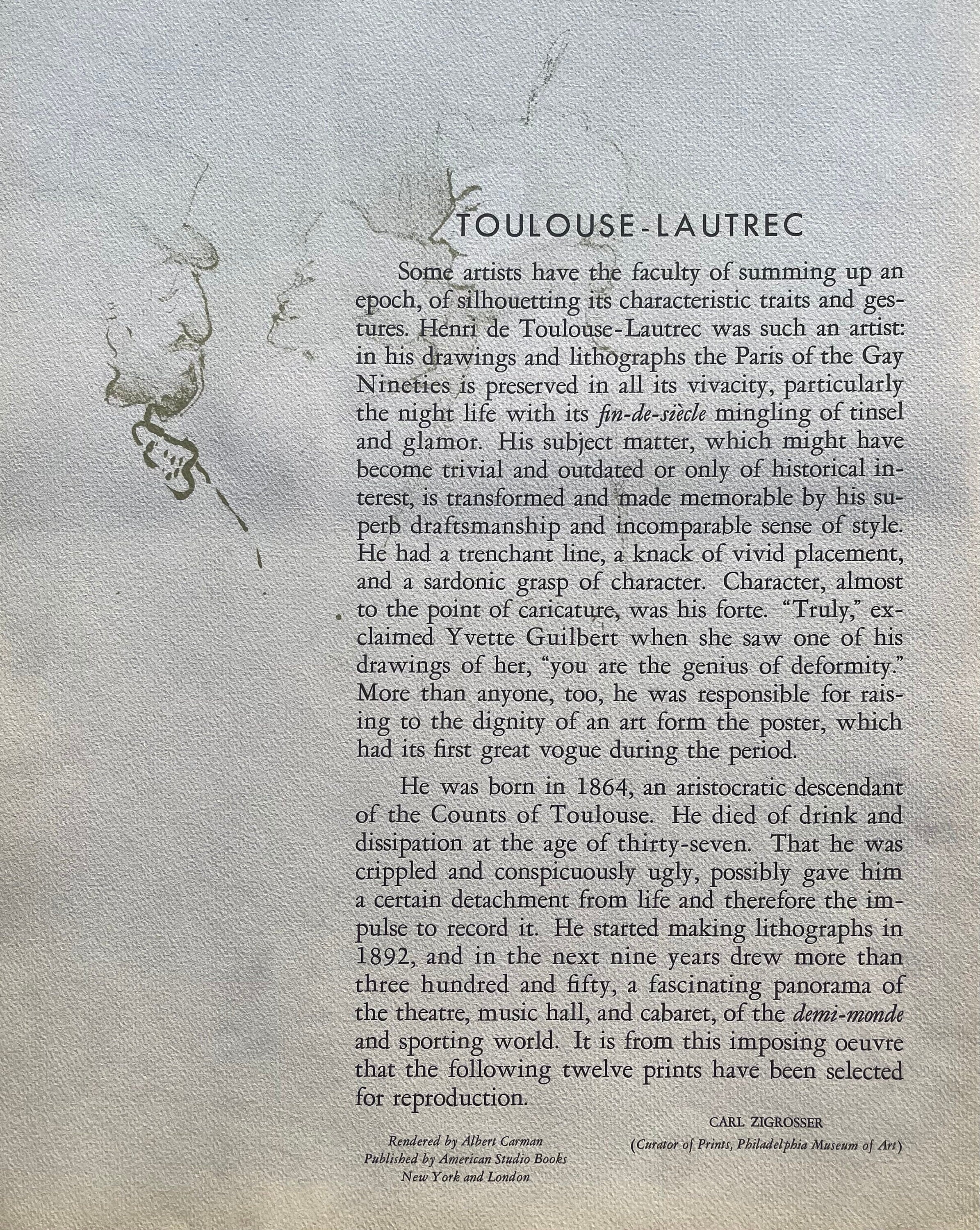 Henri de Toulouse-Lautrec, Confetti, TLautrec, Philadelphia Museum of Art, Limited Edition Lithograph