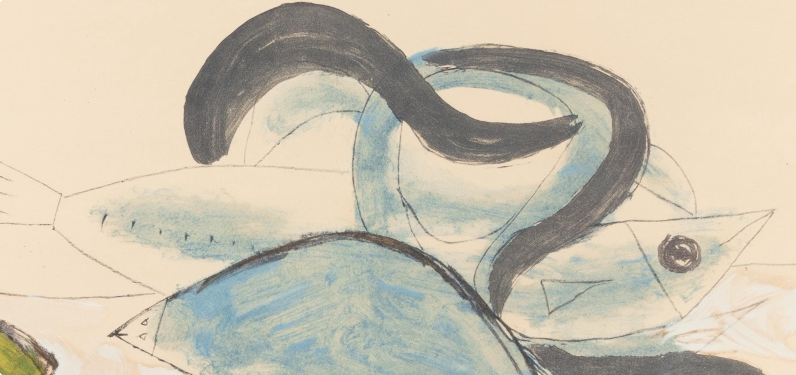 Pablo Picasso, Composition, Faunes et Flore d'Antibes, Limited Edition Lithograph