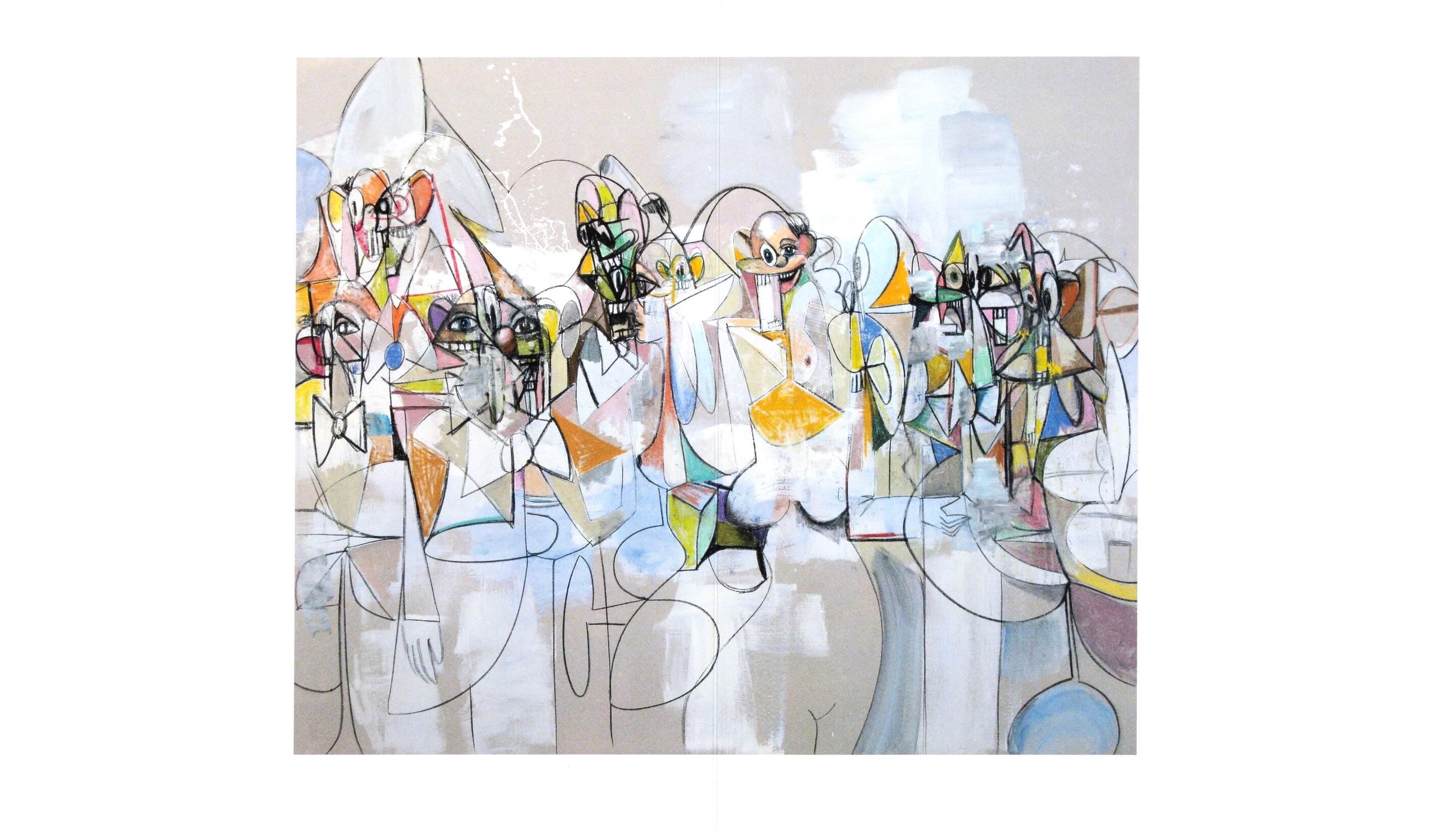 George Condo, Parallel Figures, Drawing Paintings, Limited Edition Four Color Process Print
