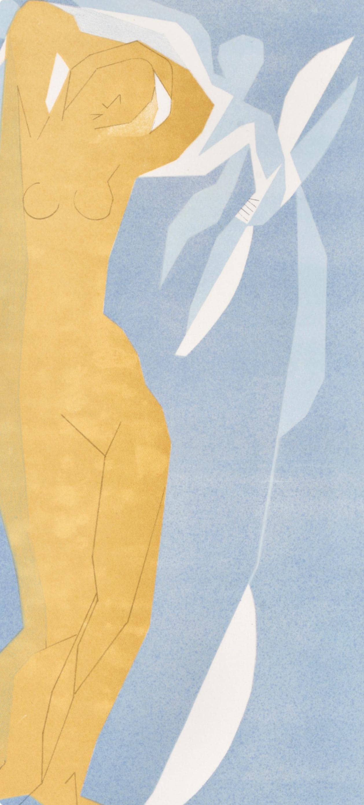 André Beaudin, Nu de femme en jaune et bleu, Regards sur Paris, Limited Edition Lithograph