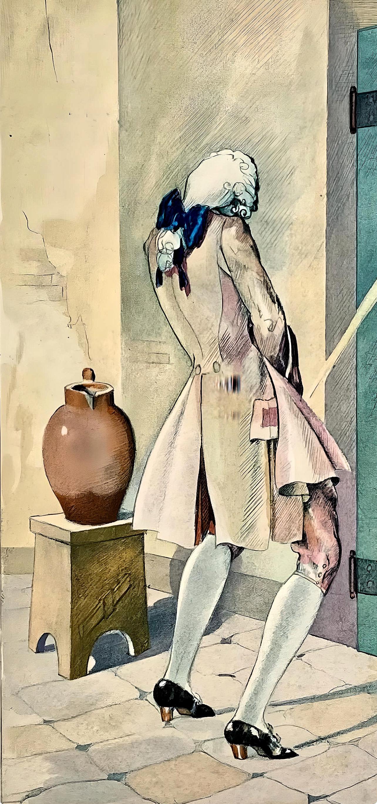 Umberto Brunelleschi, Composition, La Leçon d'amour dans un parc, Limited Edition Lithograph