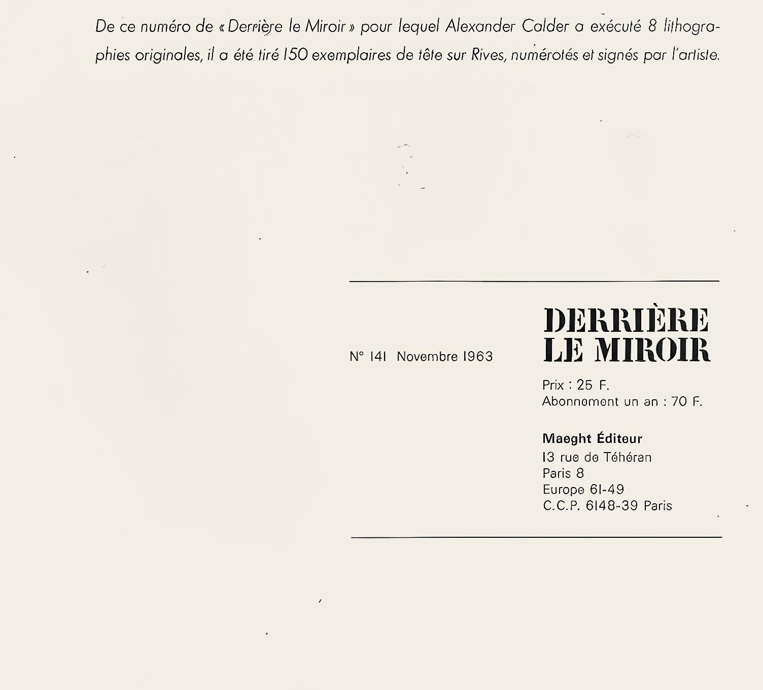 Alexander Calder, Composition, Derrière le miroir, Limited Edition Lithograph