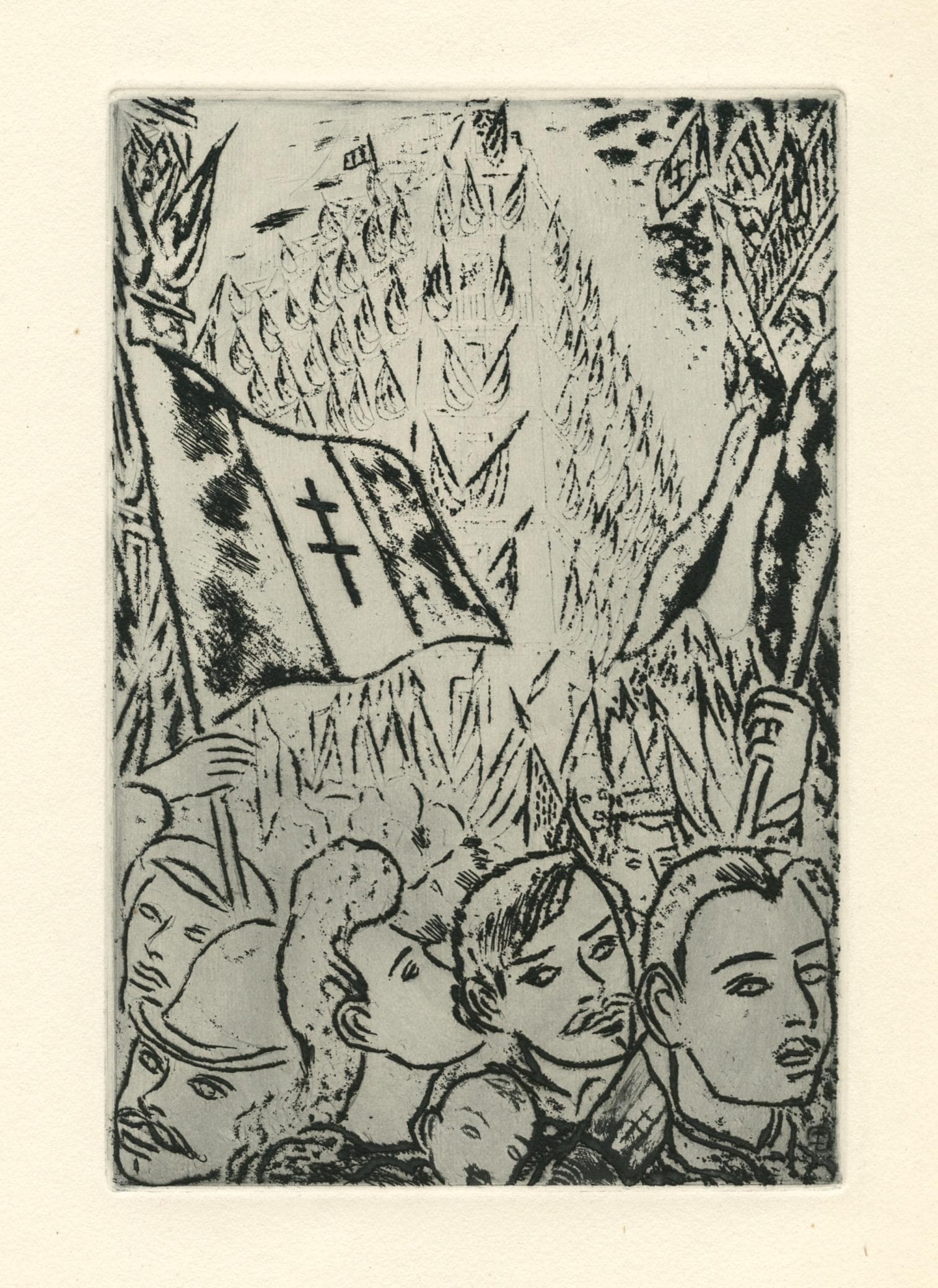Louis Touchagues, Composition, Jours de gloire, Histoire de la libération de Paris, Limited Edition Etching