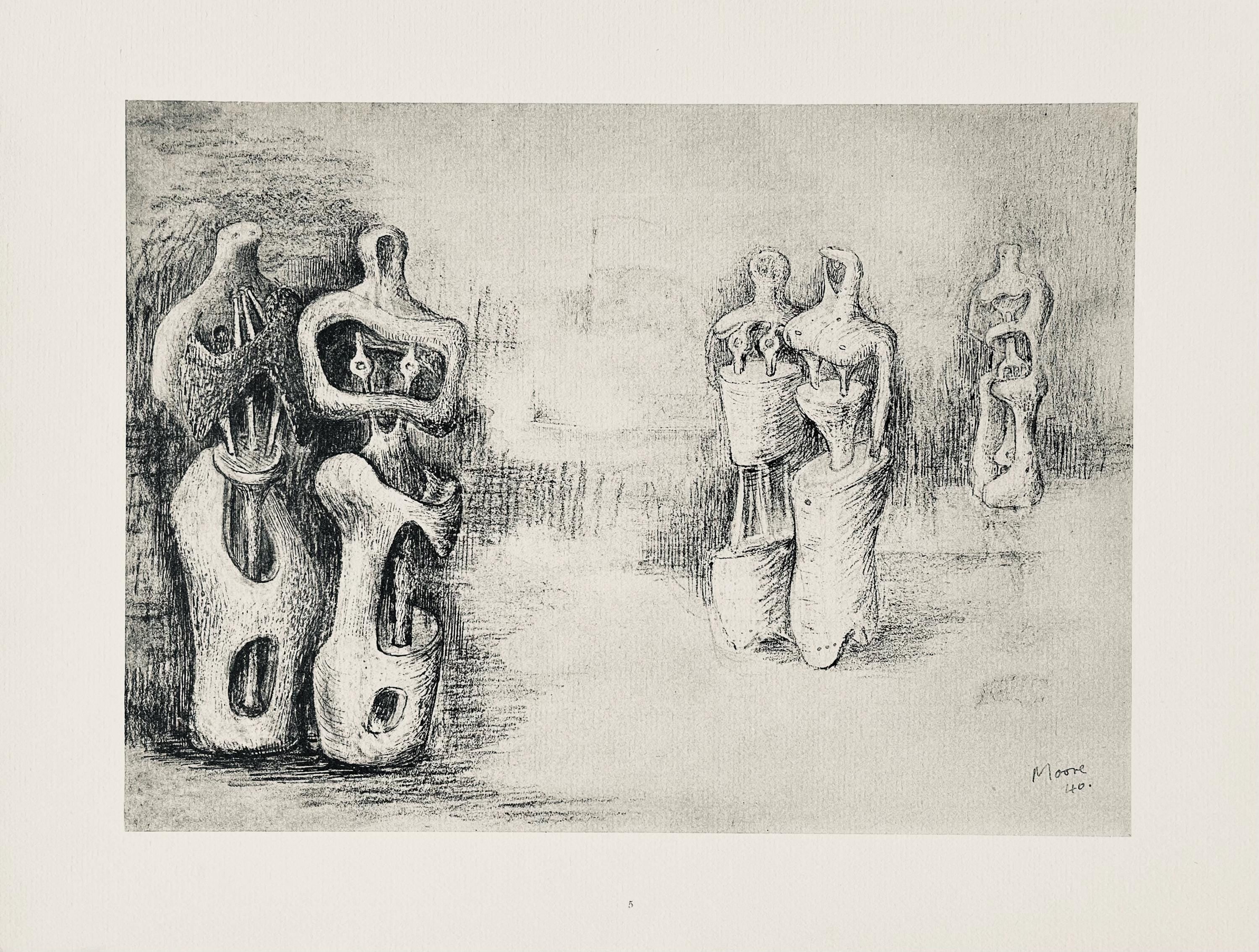 Henry Moore, Standing Figures, The Drawings of Henry Moore, Limited Edition Lithograph