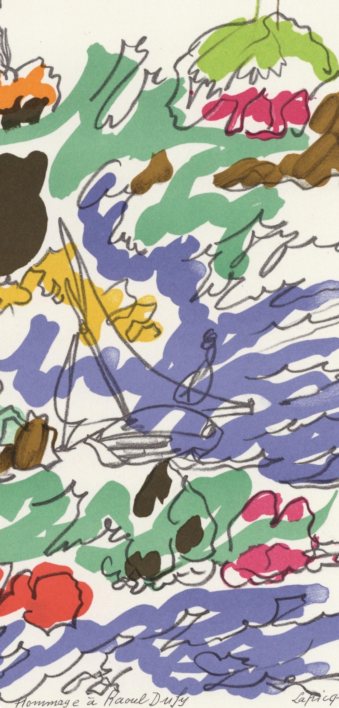 Charles Lapicque, Composition, Lettre à mon peintre Raoul Dufy, Limited Edition Lithograph