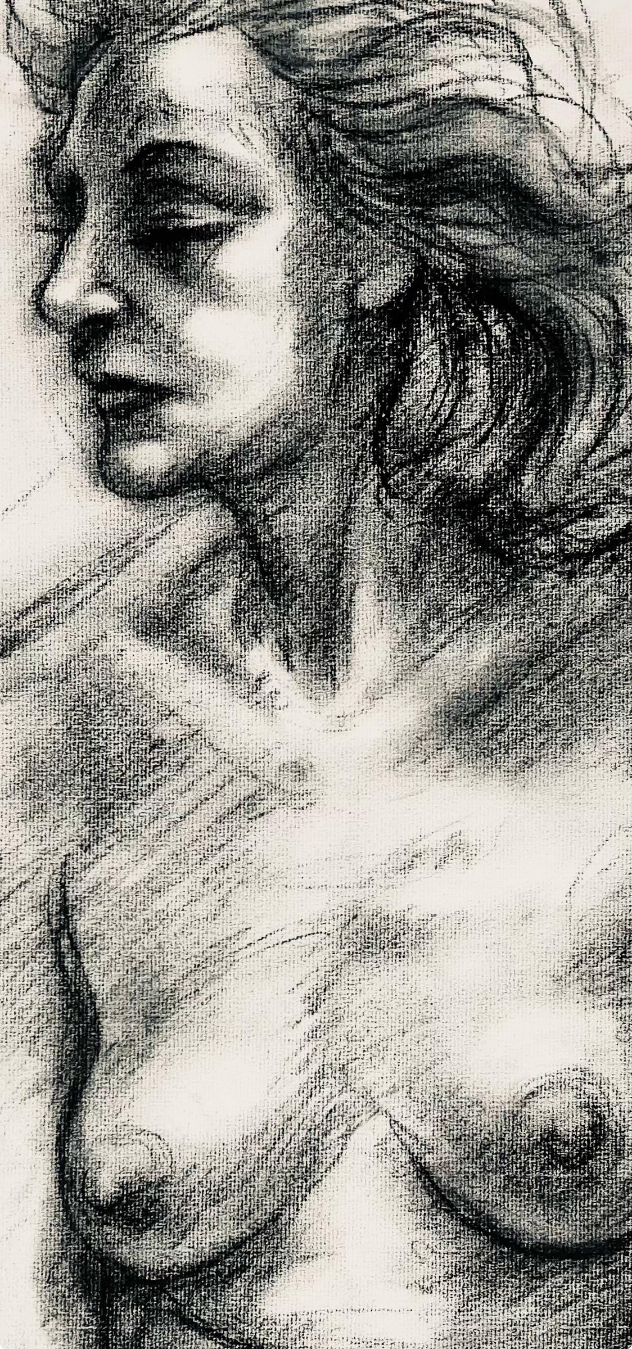 Ian Hornak, Renaissance Female Nude Figure Study, 1963, Original Drawing