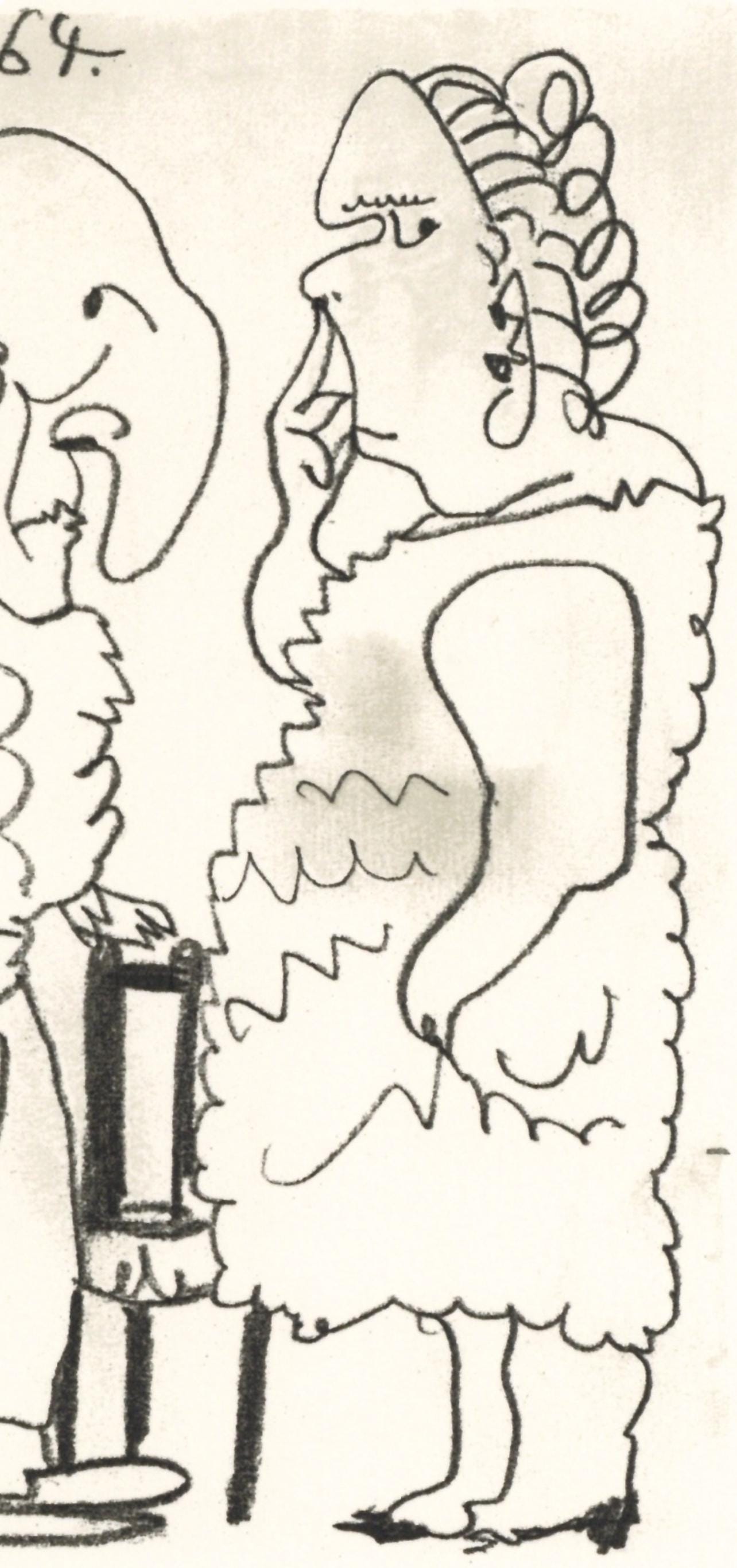 Pablo Picasso, Composition, Le Goût du Bonheur (Cramer 148; Bloch 2013), Limited Edition Mixed Media Lithograph