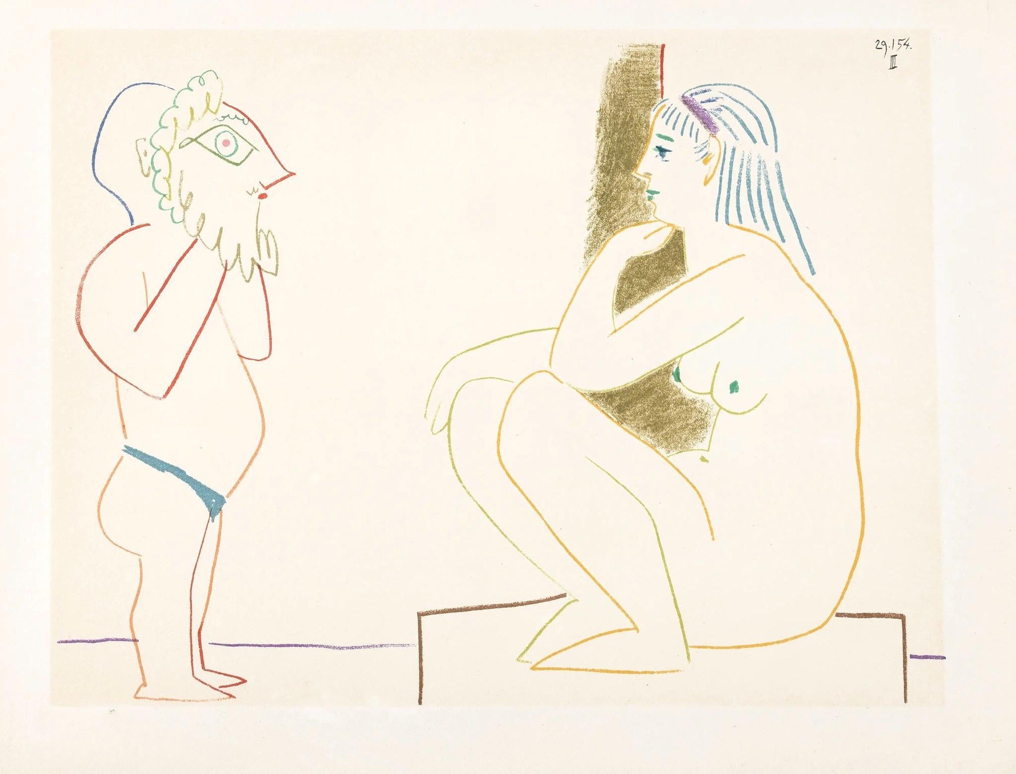 Pablo Picasso, Composition, Picasso and the Human Comedy, Verve: Revue Artistique et Littéraire, Limited Edition Lithograph