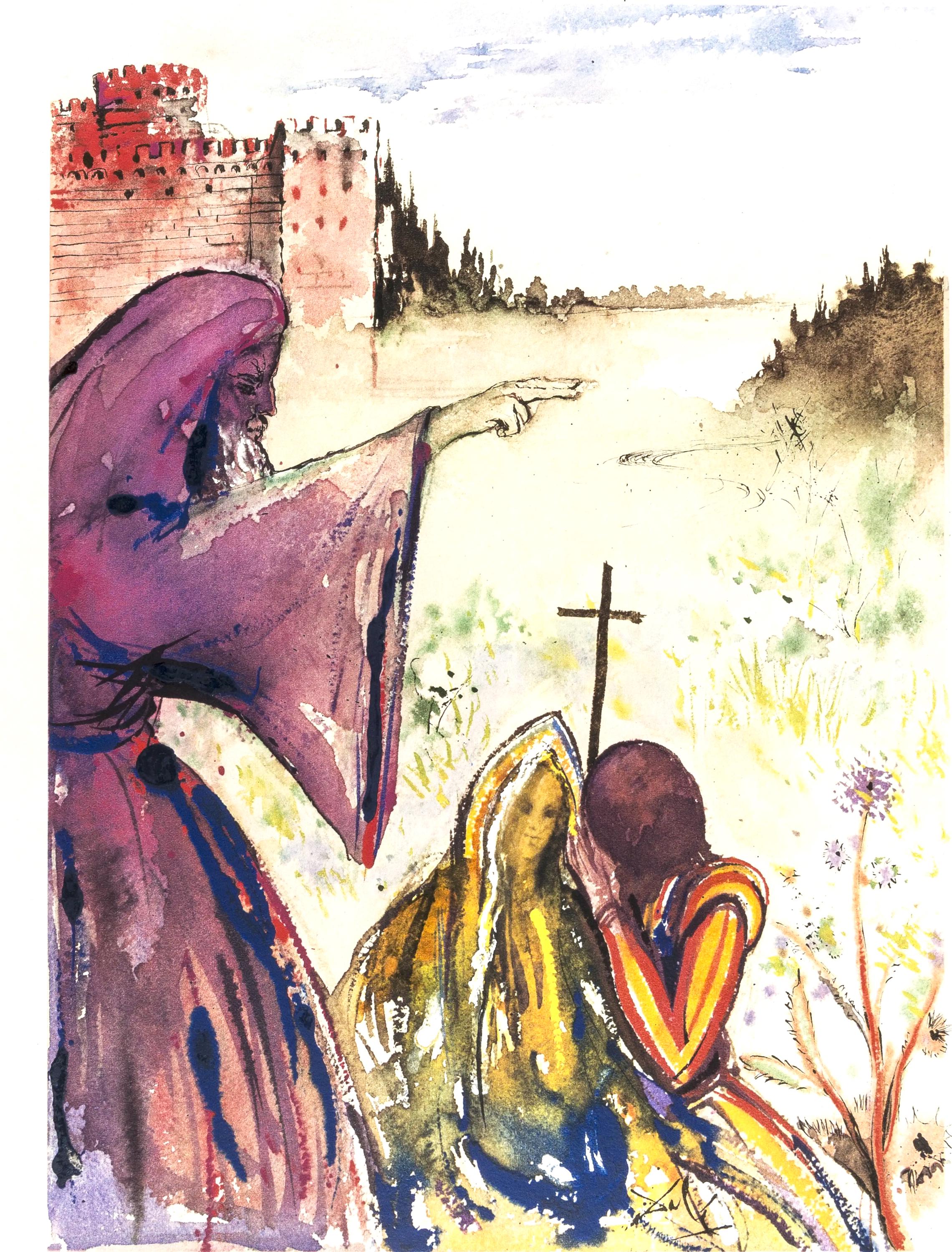 Salvador Dali, Composition (Michler/Löpsinger 1601), Romeo e Giulietta, Limited Edition Lithograph and Silkscreen
