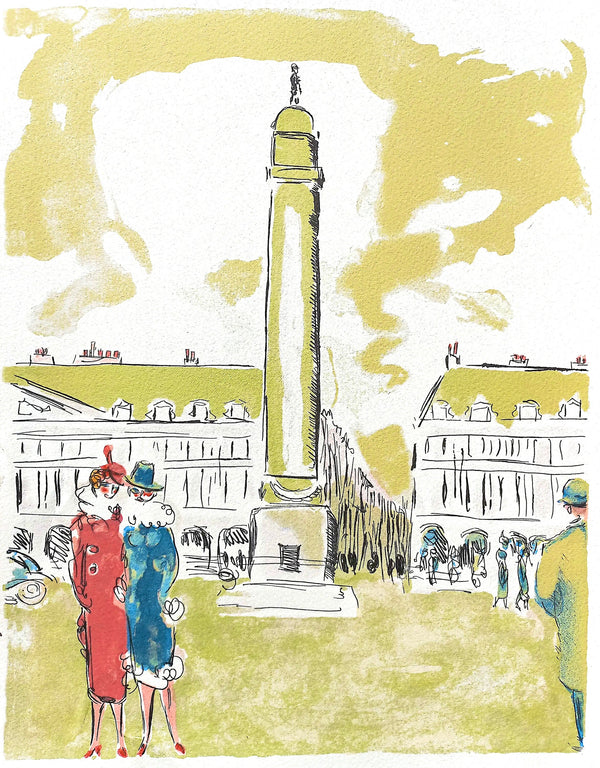 Kees Van Dongen, Place Vendôme, Au Temps de Paris Seine, Limited Edition Lithograph